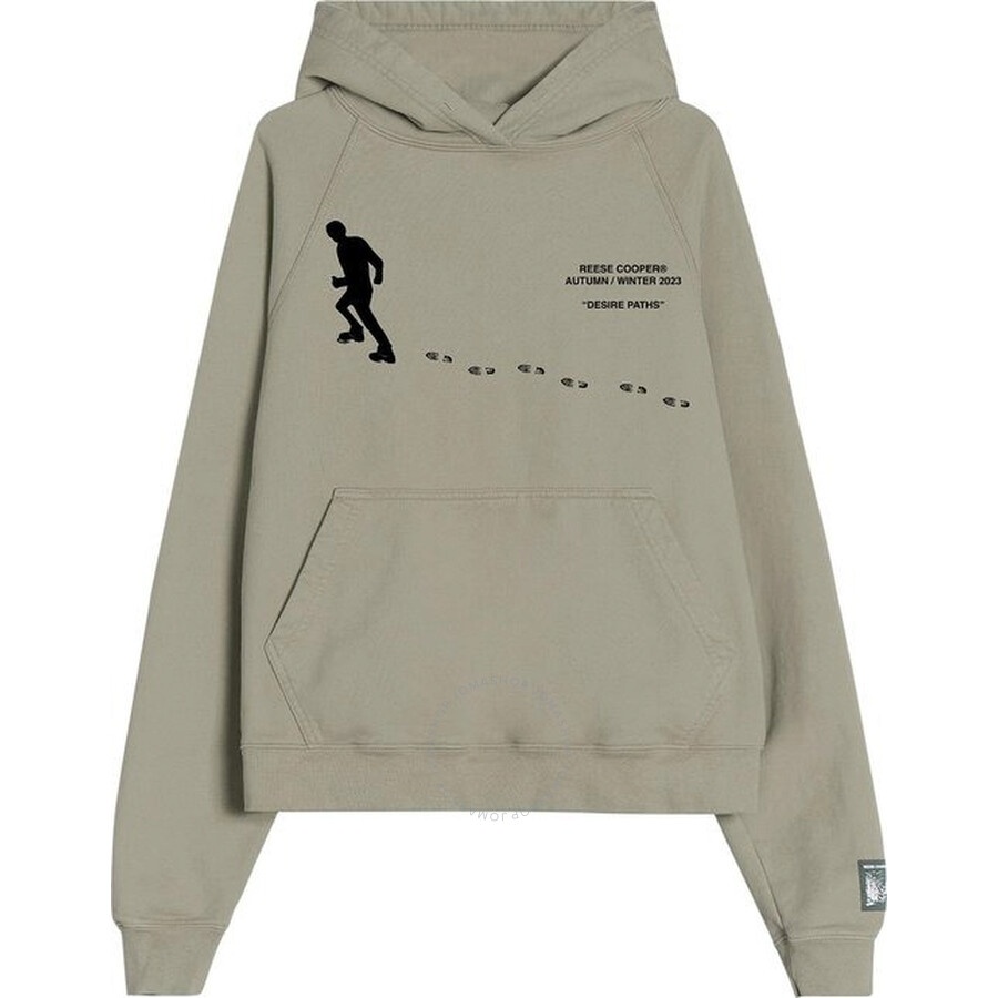 Reese Cooper Men's Grey Desire Paths Hooded Sweatshirt - 5