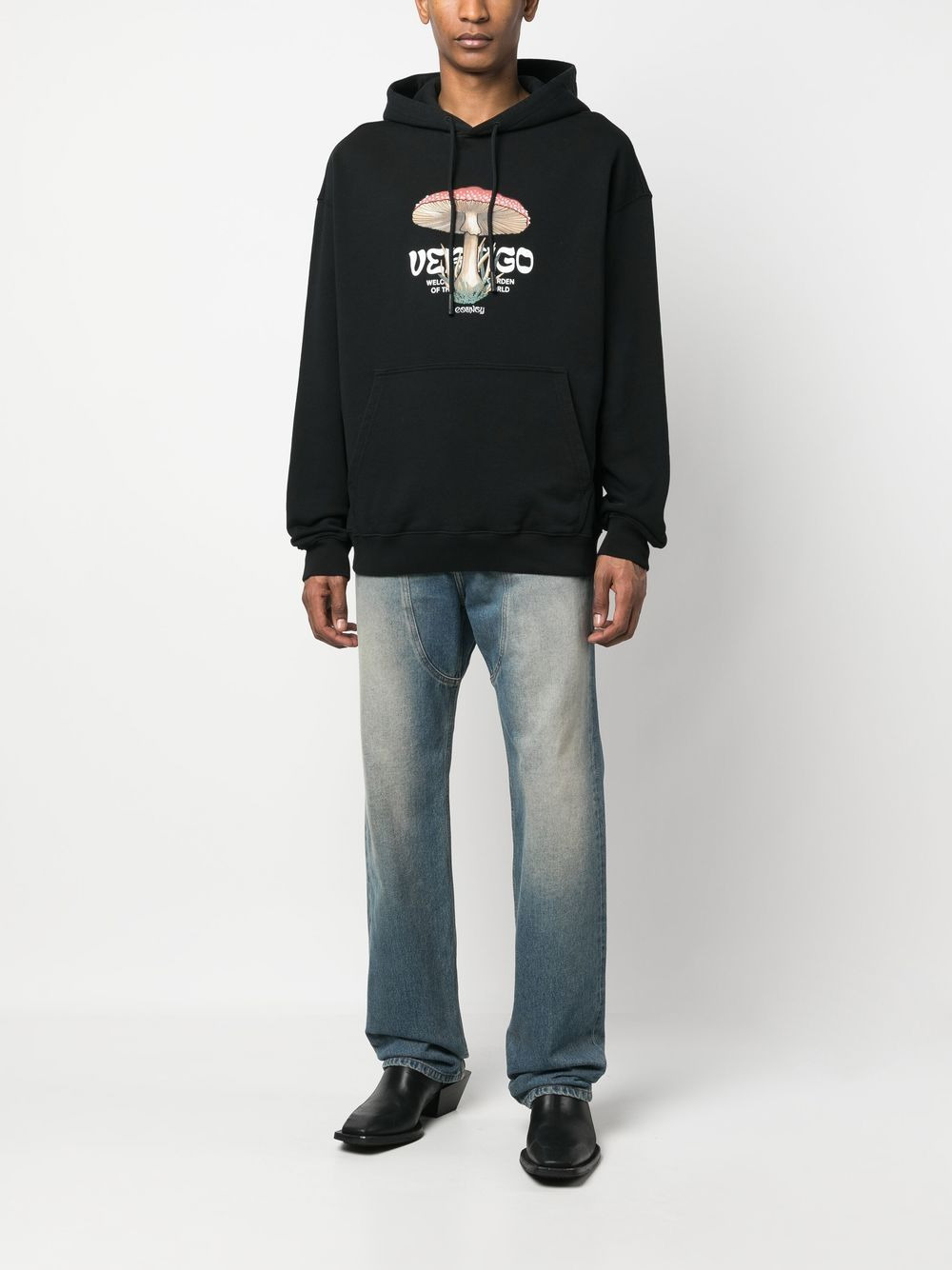 logo-print cotton hoodie - 2