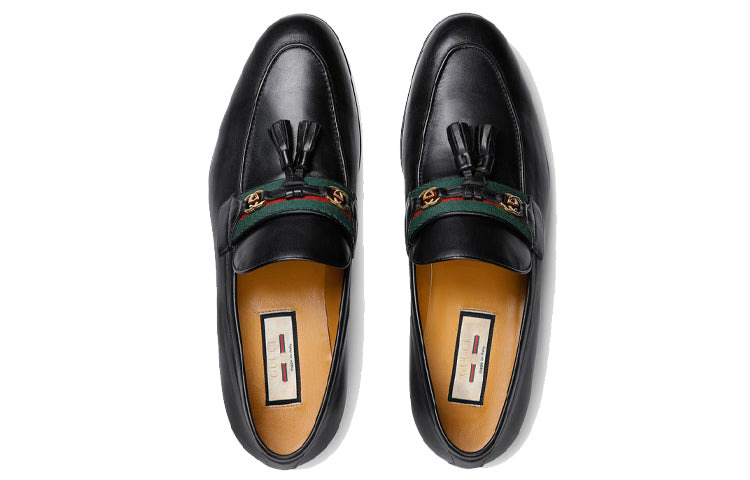 Gucci Interlocking G Tassel Leather Loafers 'Black' 624720-1W610-1066 - 5