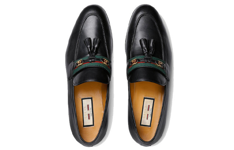 GUCCI Gucci Interlocking G Tassel Leather Loafers 'Black' 624720-1W610-1066 outlook