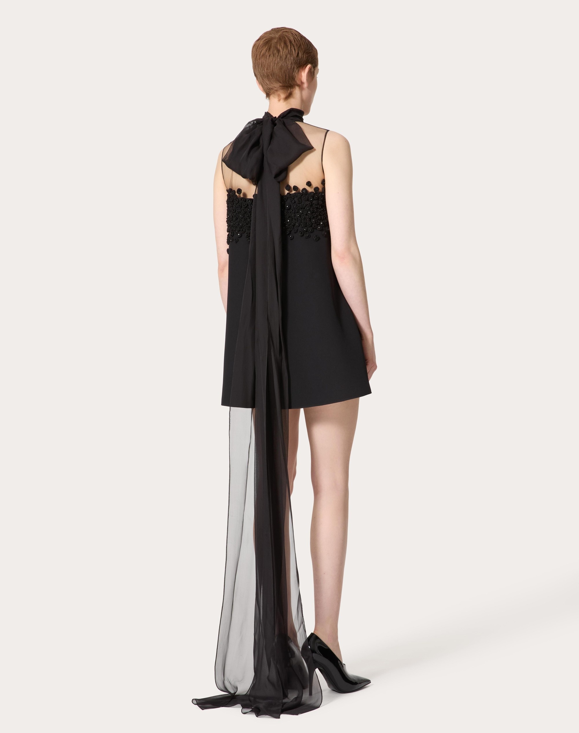 EMBROIDERED STRUCTURED COUTURE SHORT DRESS - 4