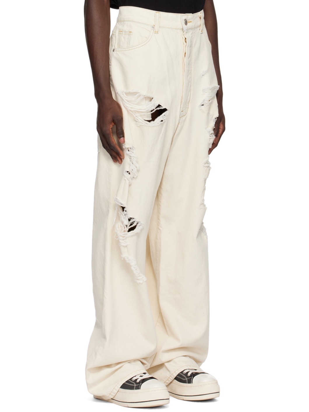 Off-White Wide Leg 5 Pocket Jeans - 2