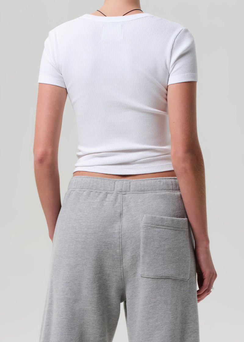 Maude U Neck Tee In White 5