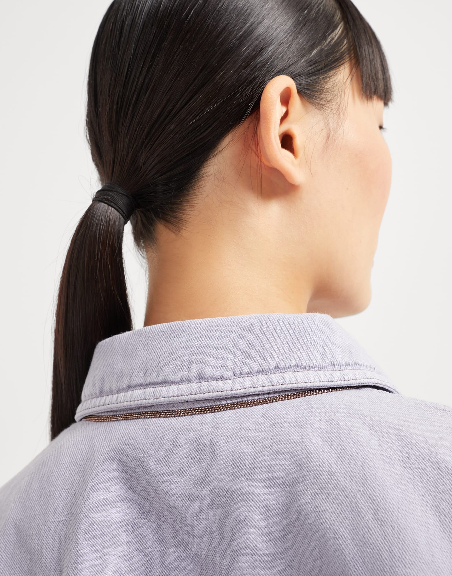 Garment-dyed cotton and linen cover four-pocket jacket with monili - 3
