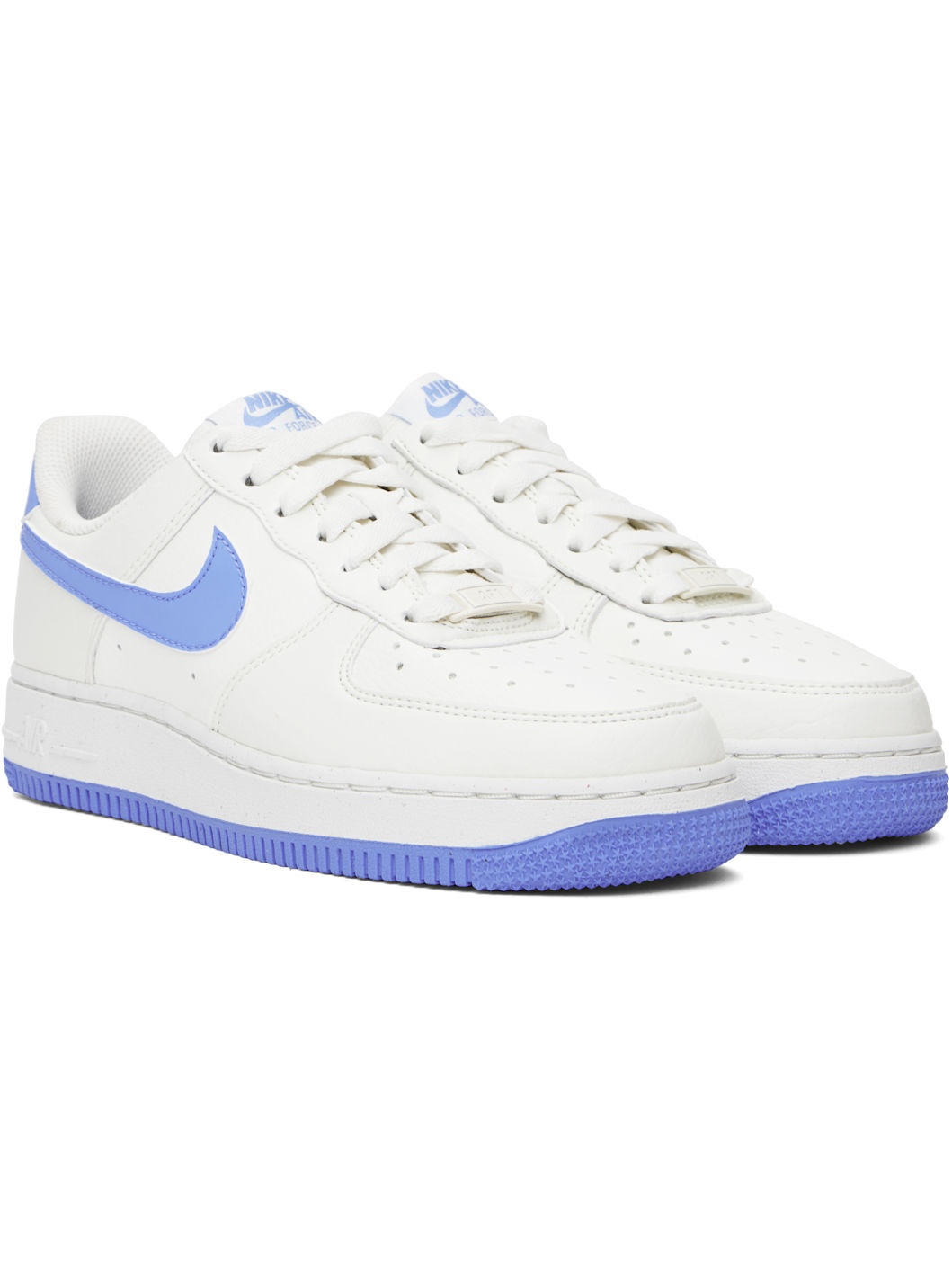 White & Blue Air Force 1 '07 Next Nature Sneakers - 4
