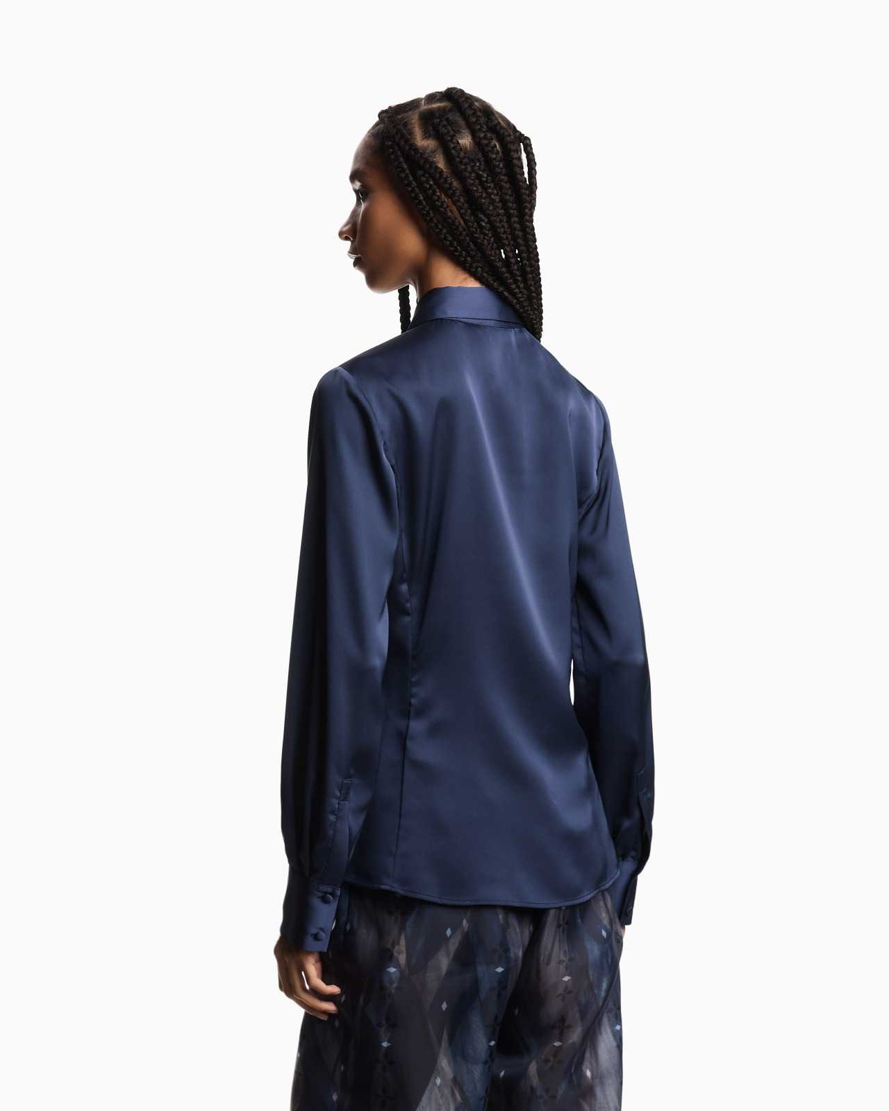 SATIN CRÊPE WRAP SHIRT - 3