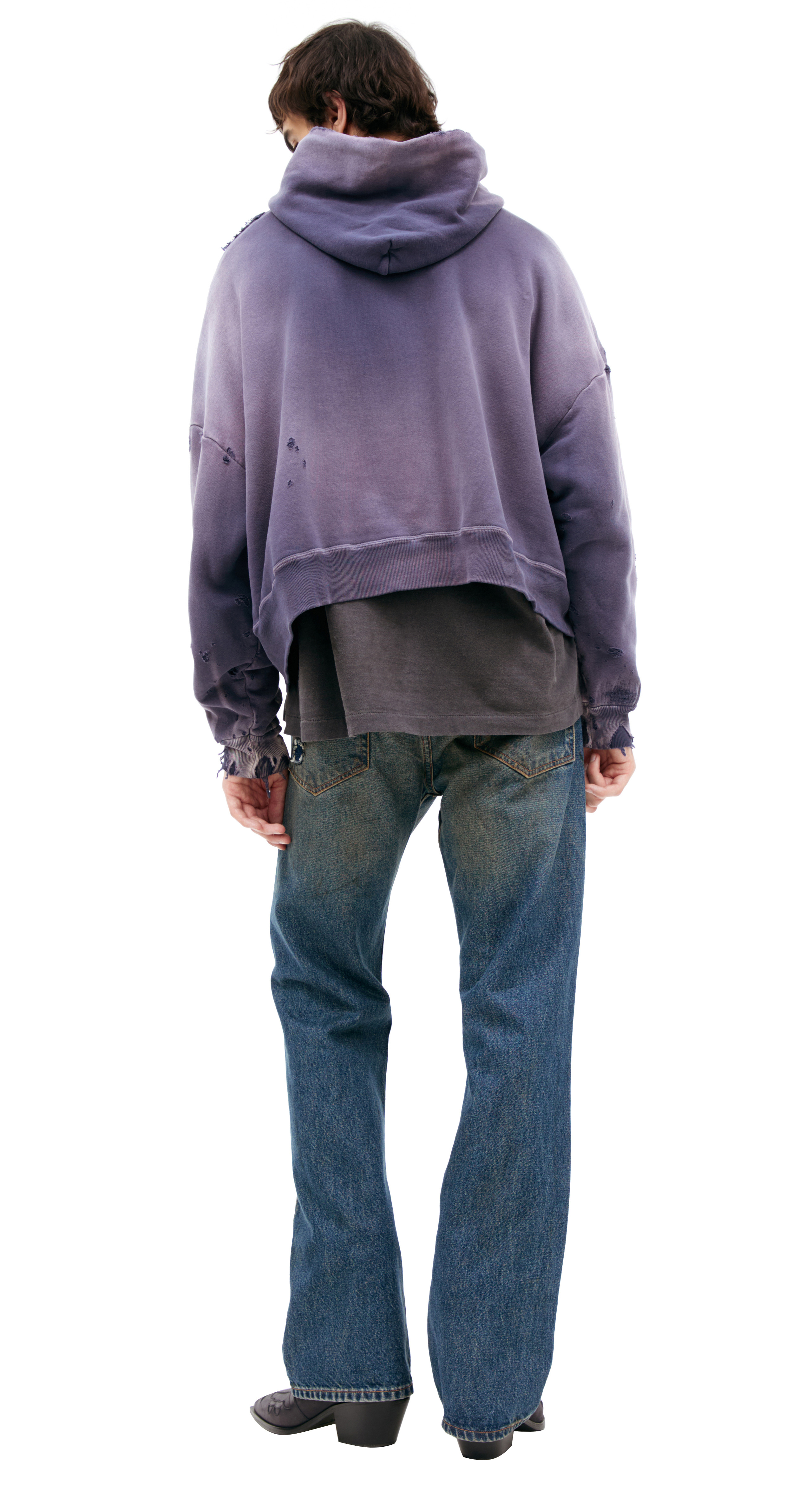 RIPPED HOODIE WITH ZIPPER - 3