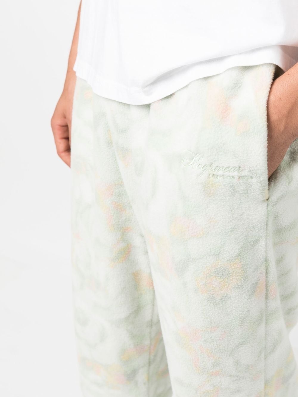 textured floral-print track pants - 6