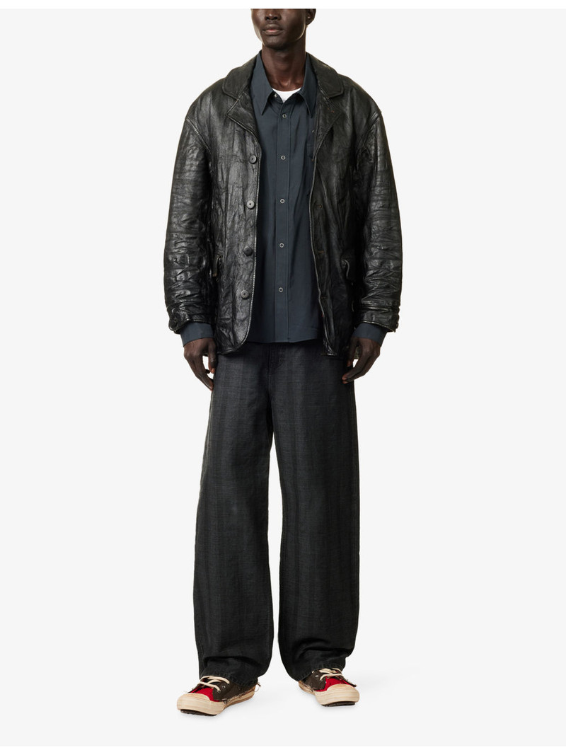 visvim Hudson Longline Leather Coat outlook