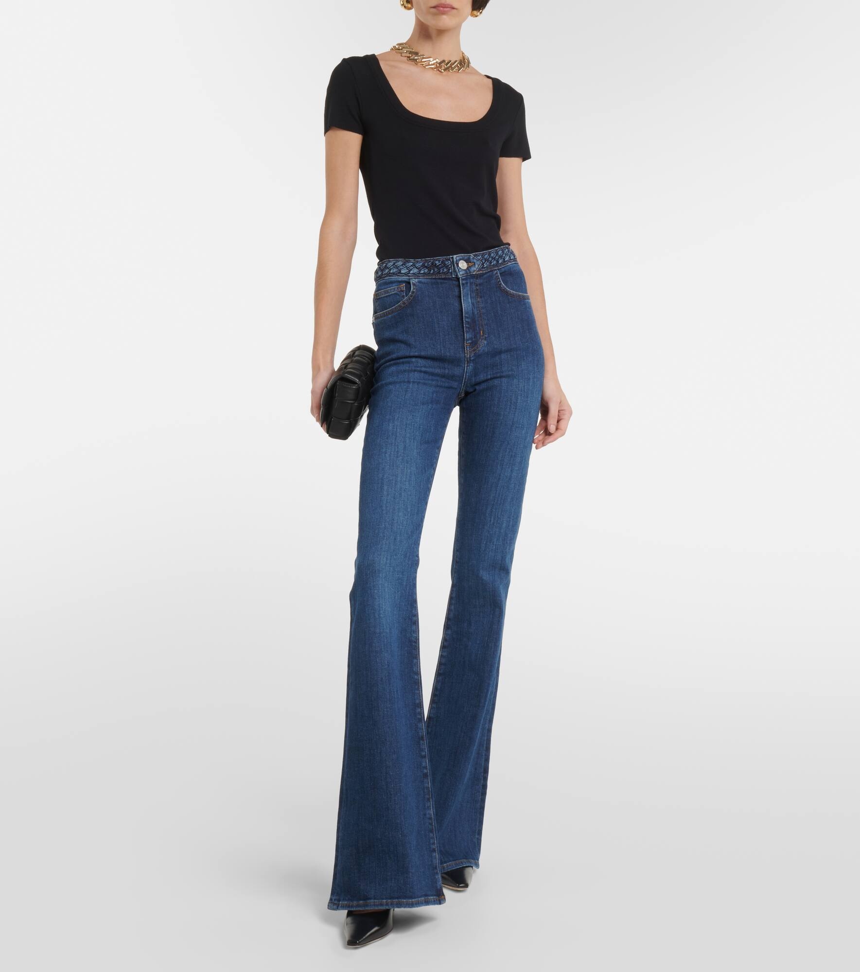 Braided high-rise flared jeans - 7