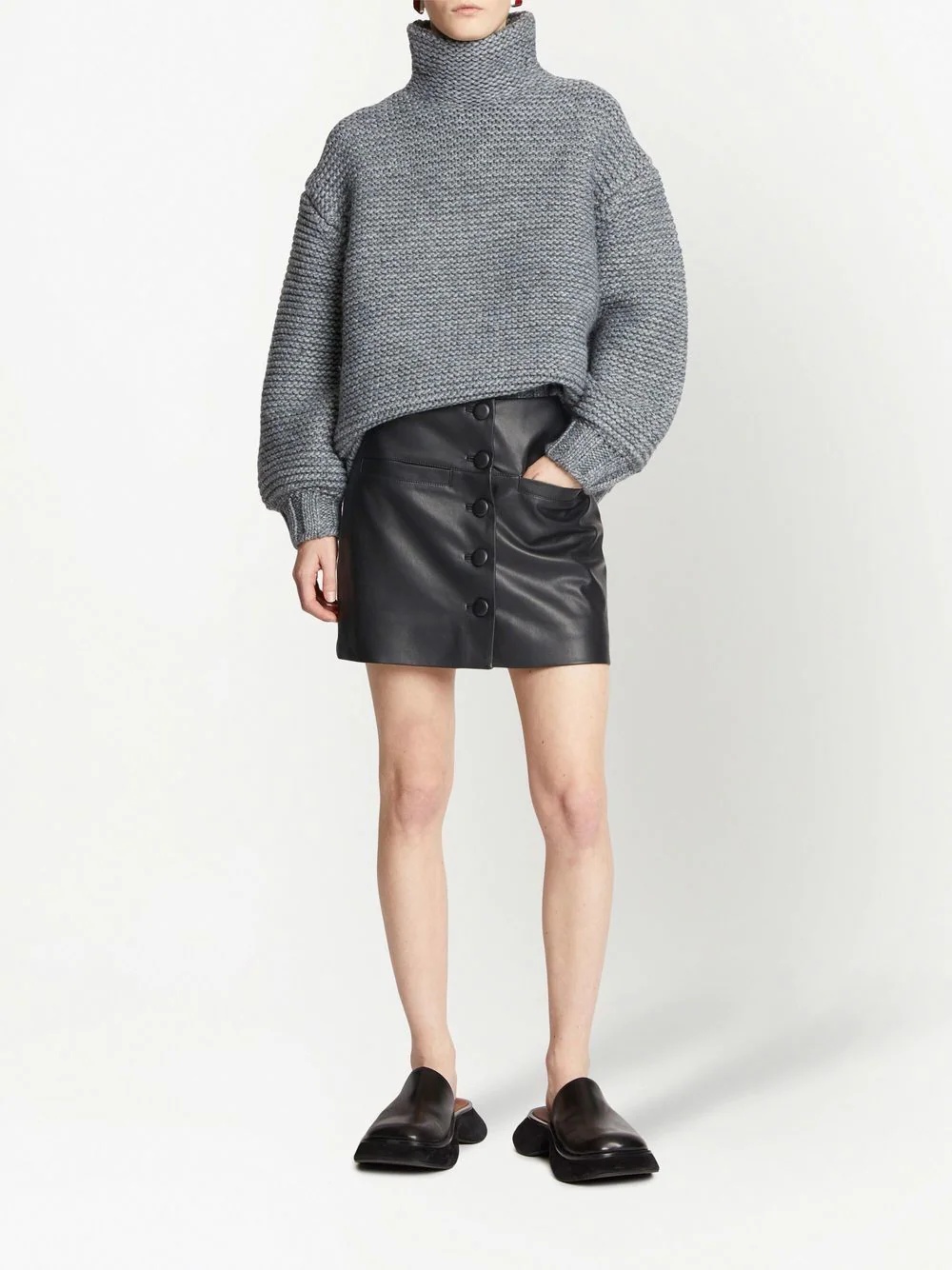 faux-leather mini skirt - 2