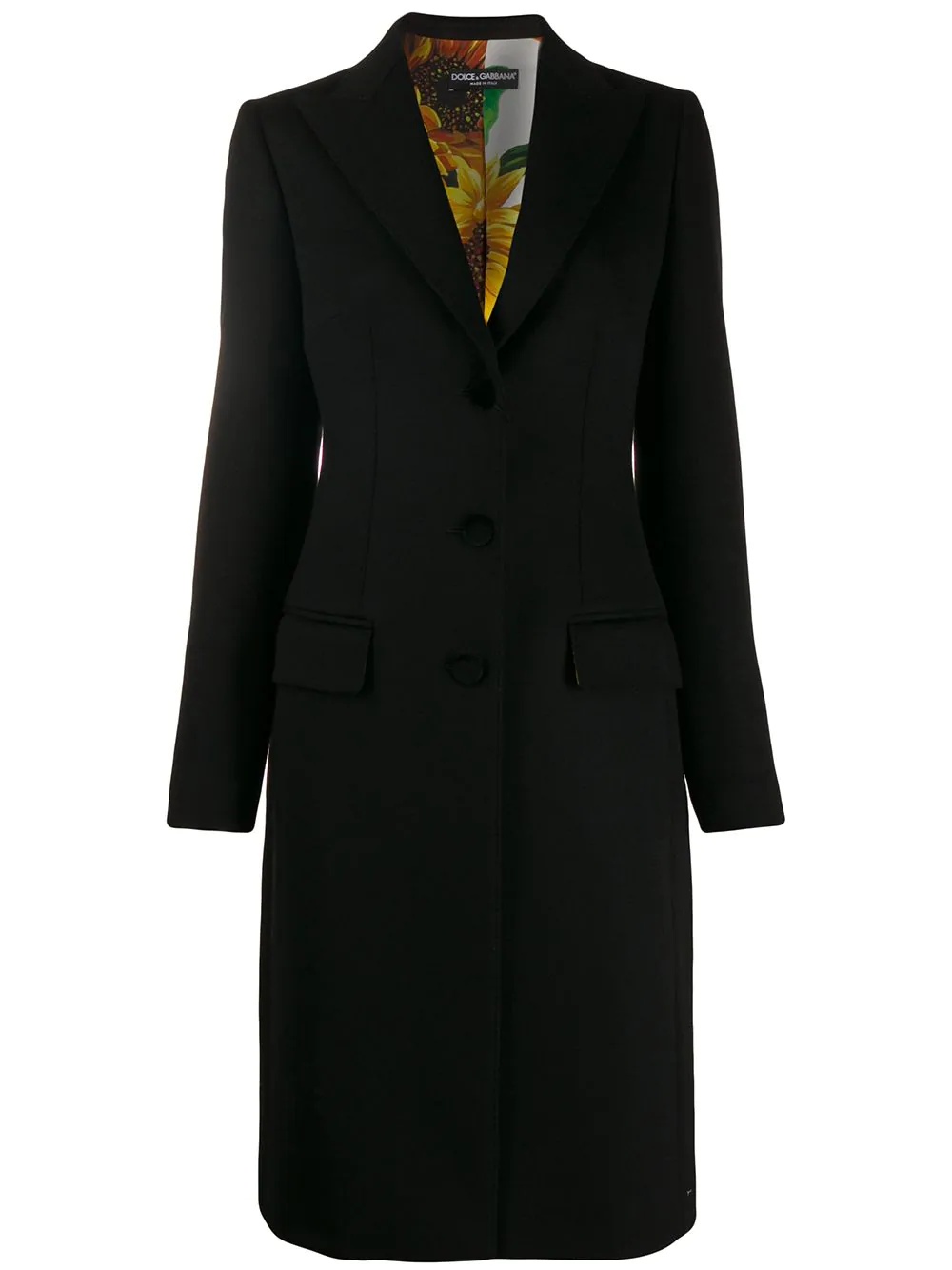 single-breasted fitted coat - 1