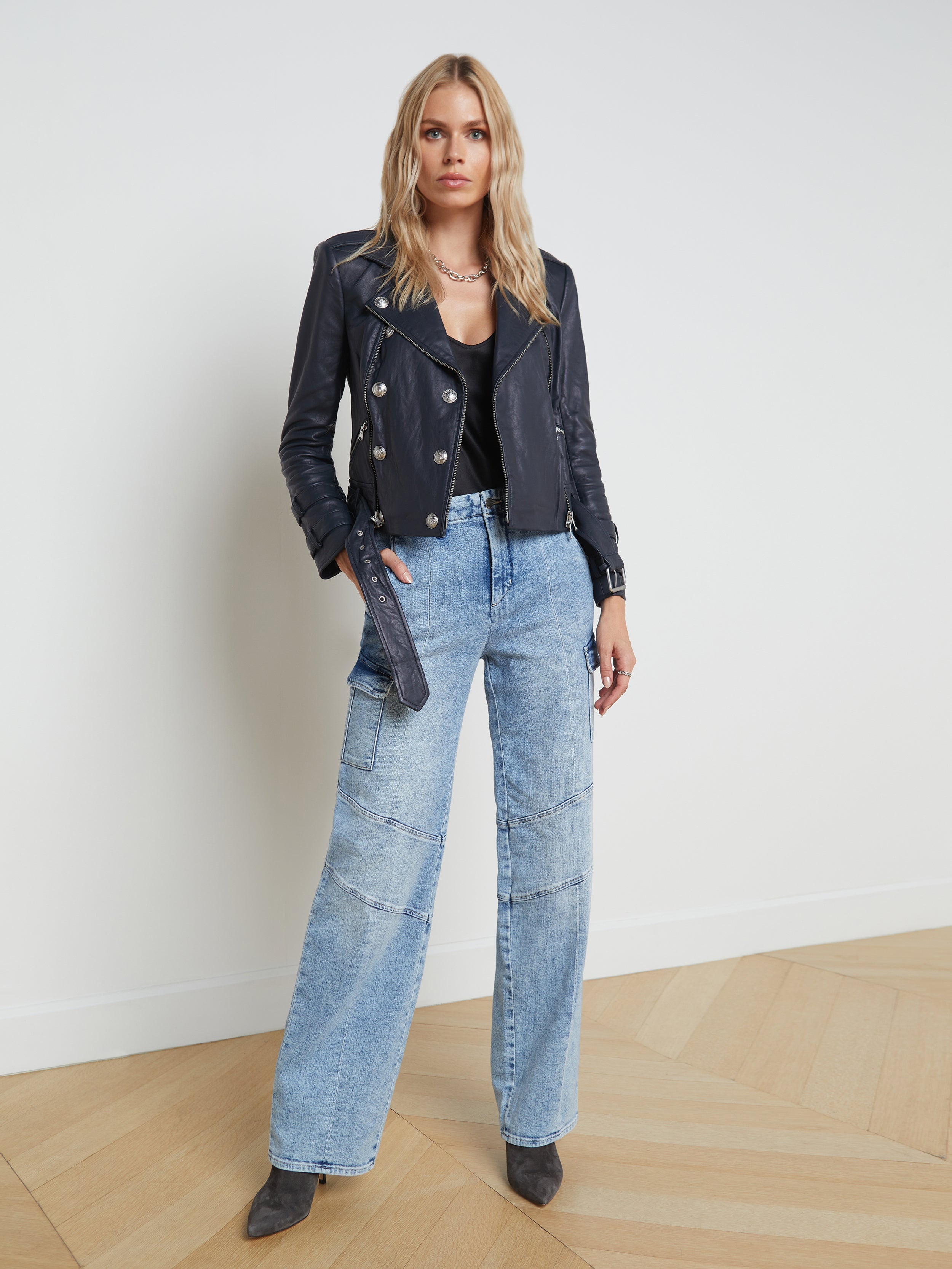 Billie Belted Leather Jacket - 4