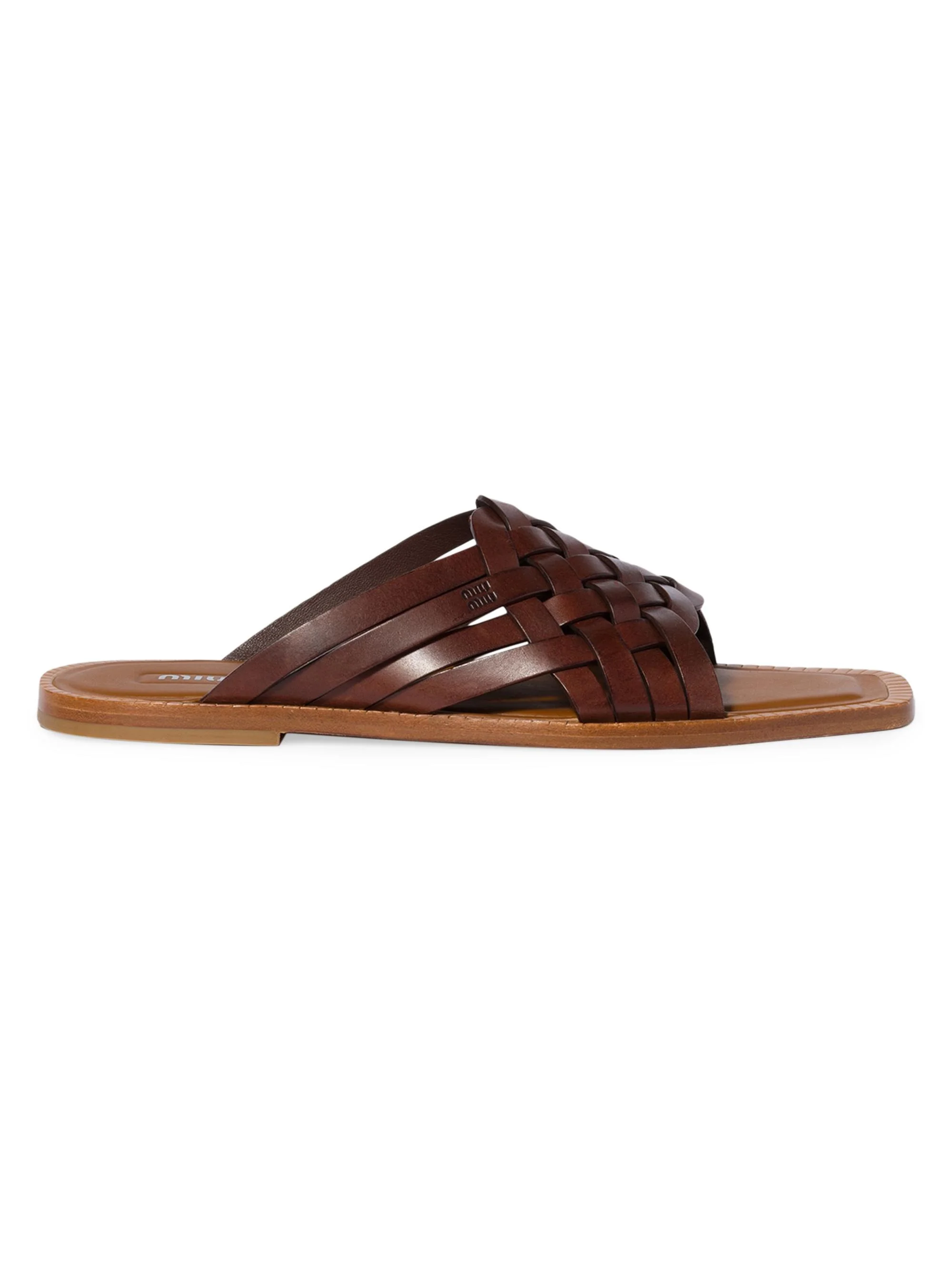 Women's Leather Slides - Brown - 1