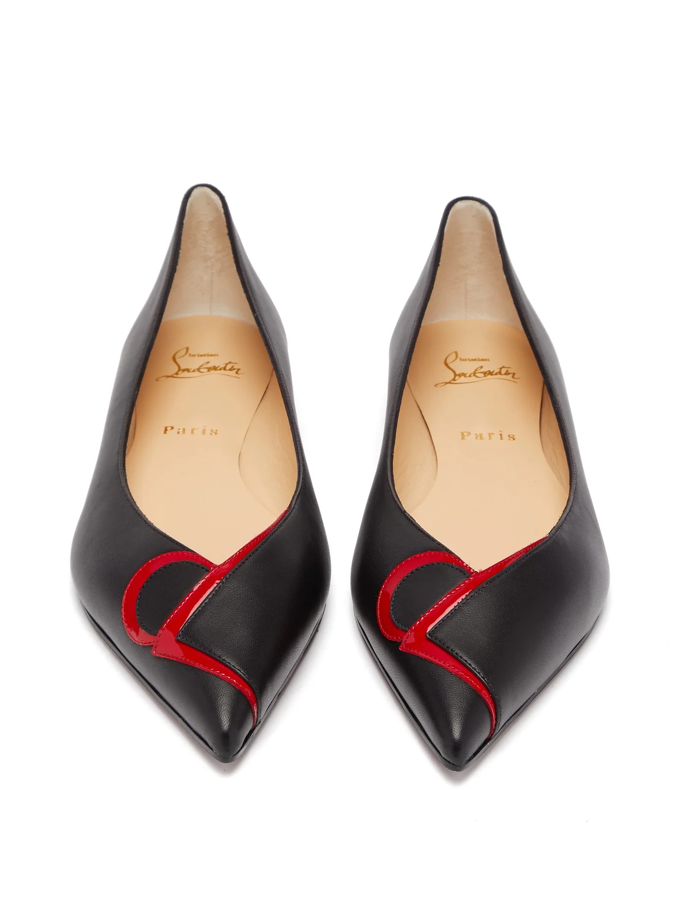 CL-logo point-toe leather flats - 5