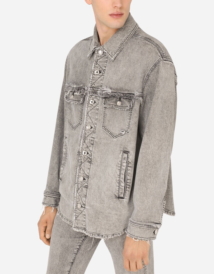 Gray denim jacket - 4