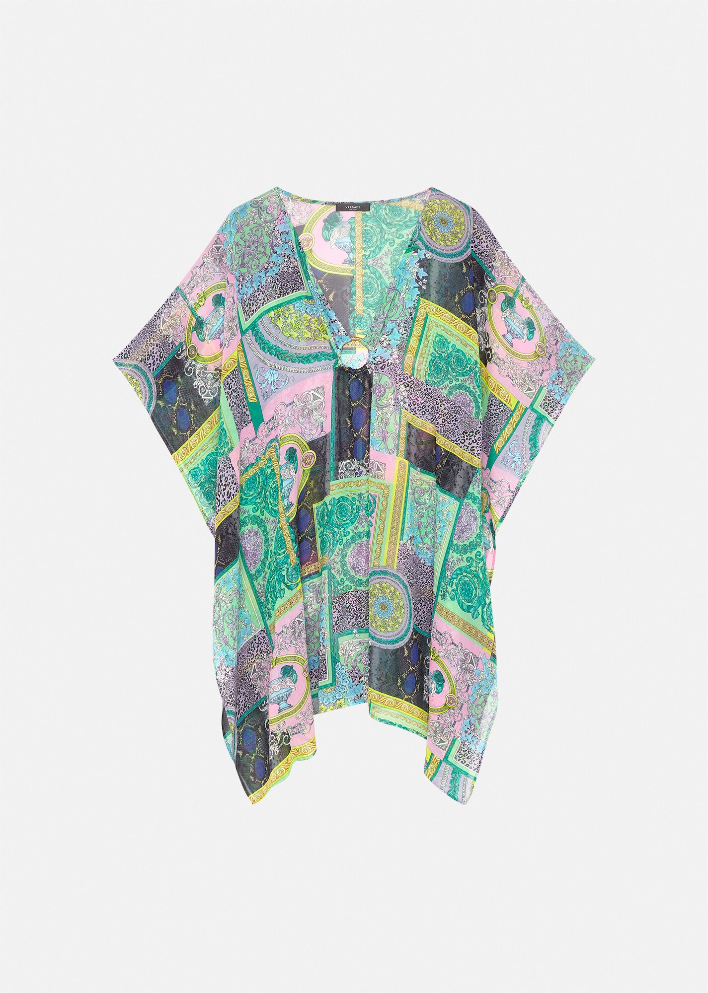 Barocco Patchwork Print Beach Kaftan - 1