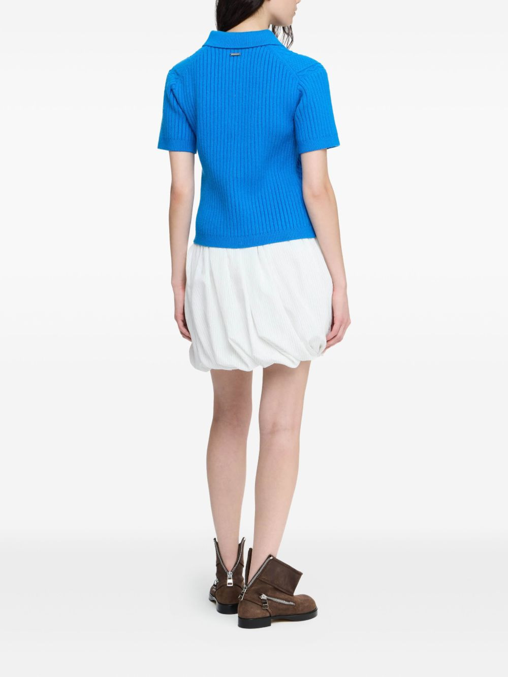 cable-knit polo shirt - 3