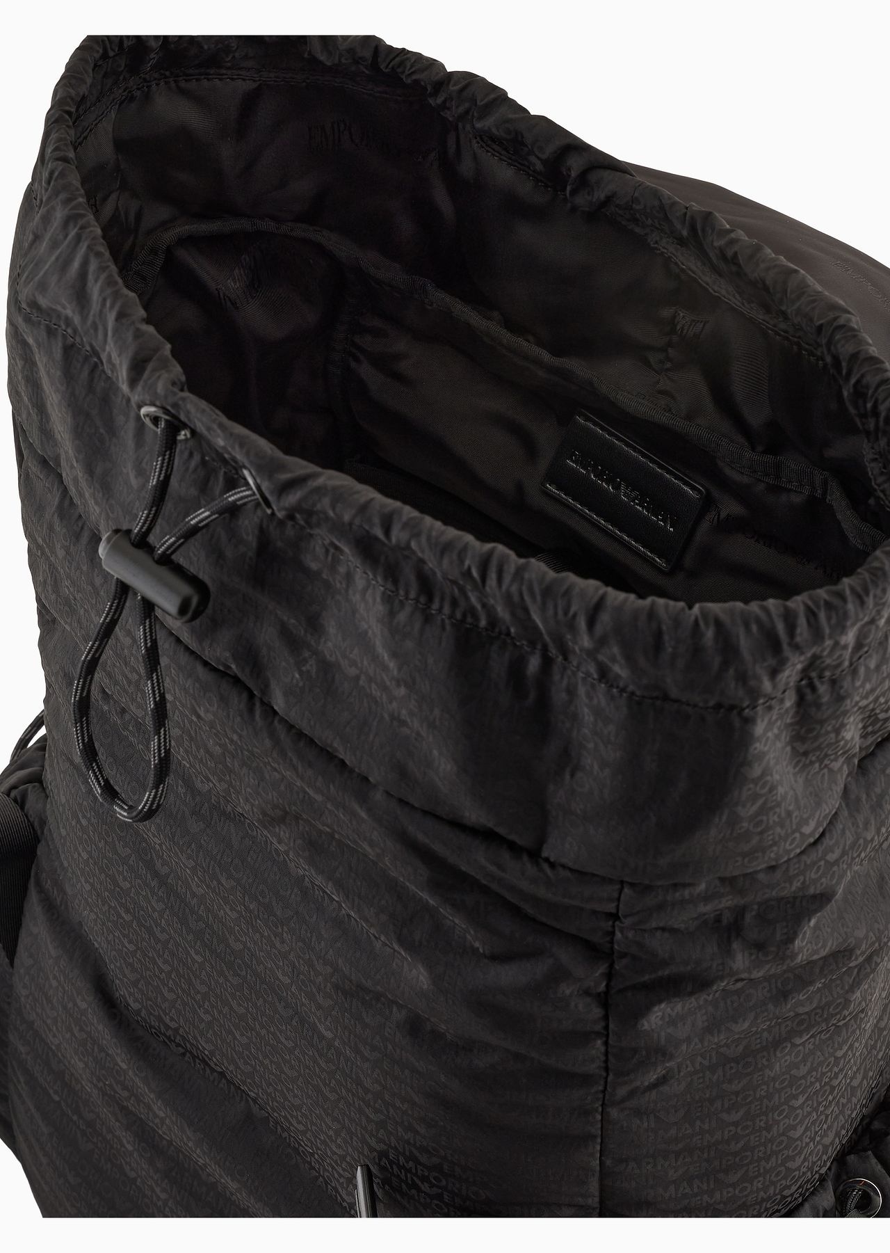 Nylon backpack with all-over, jacquard logo lettering - 4