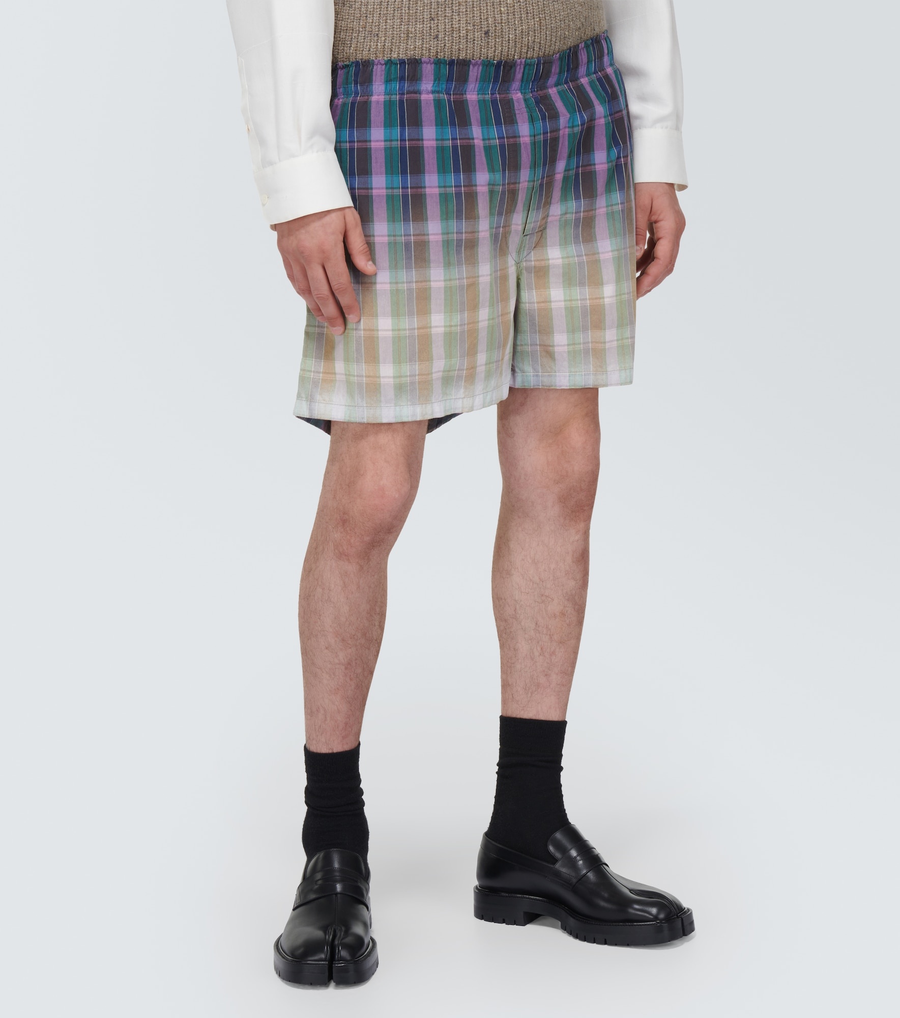 Checked cotton shorts - 3