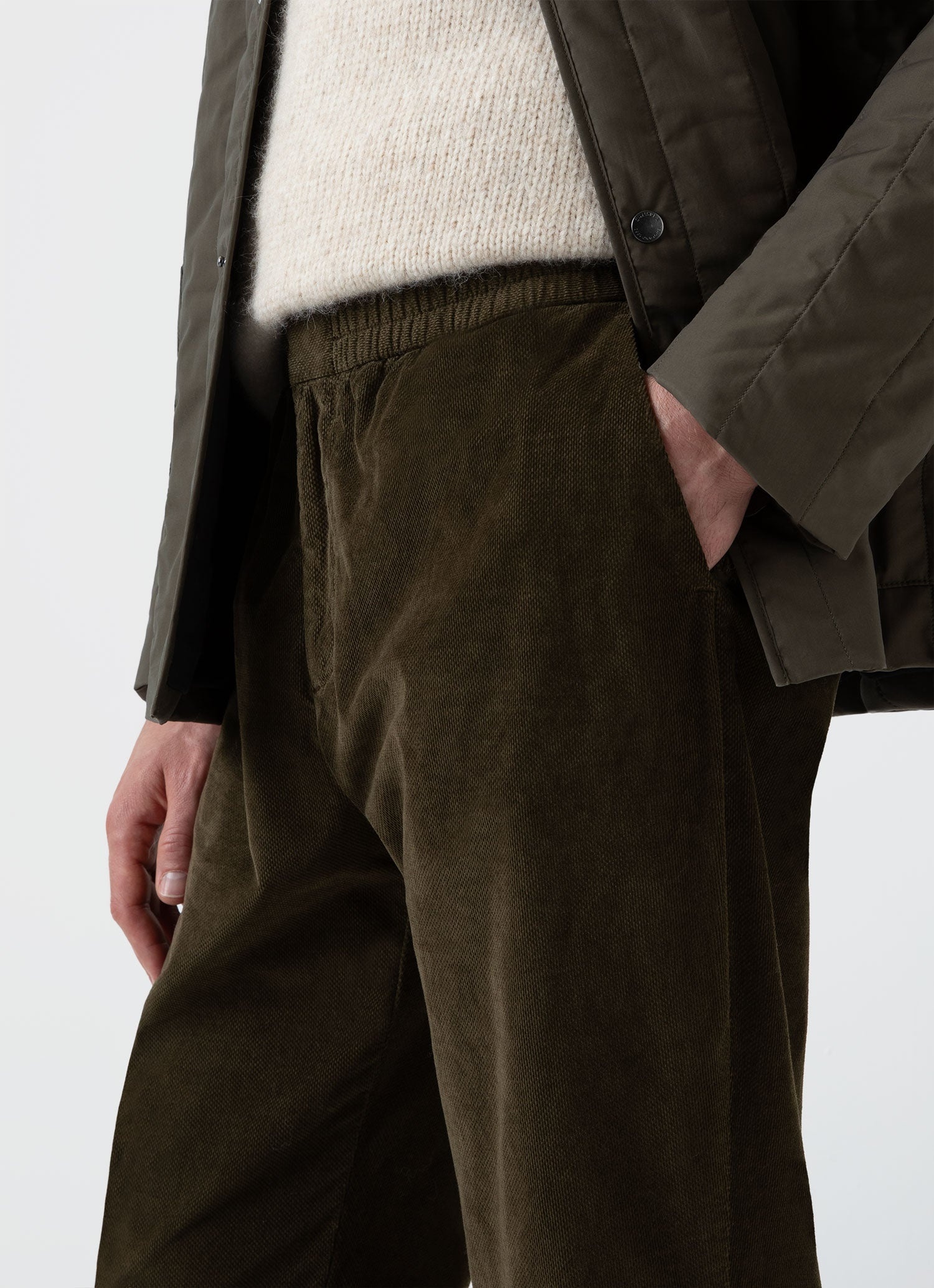 Cellular Cord Drawstring Trouser - 6