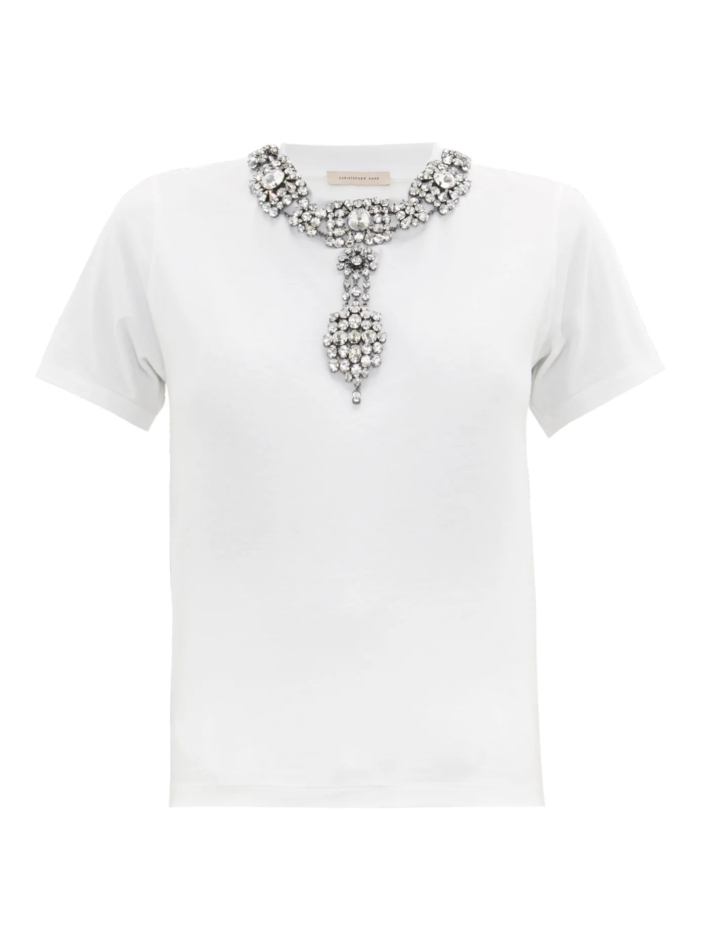 Crystal-embellished cotton T-shirt - 1