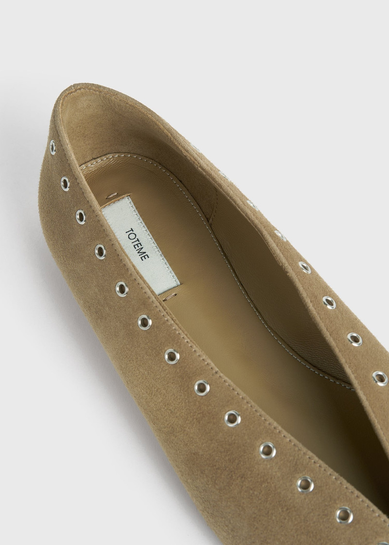 Suede lace-up ballerinas desert 6