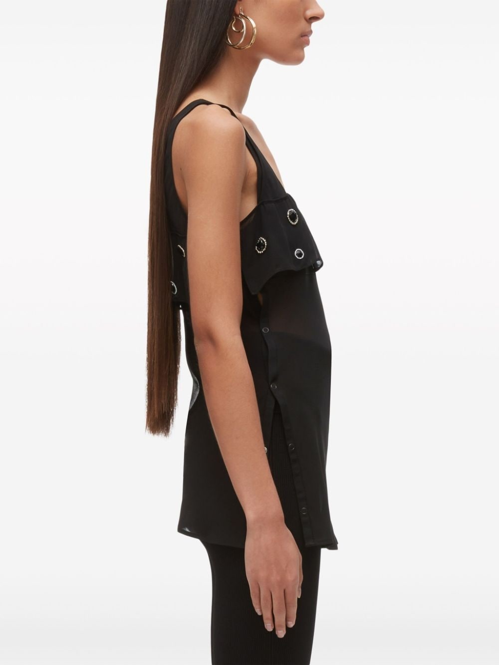 gemstone-embellished silk tank top - 4