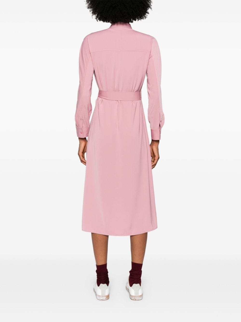 belted midi shirt dress - 4
