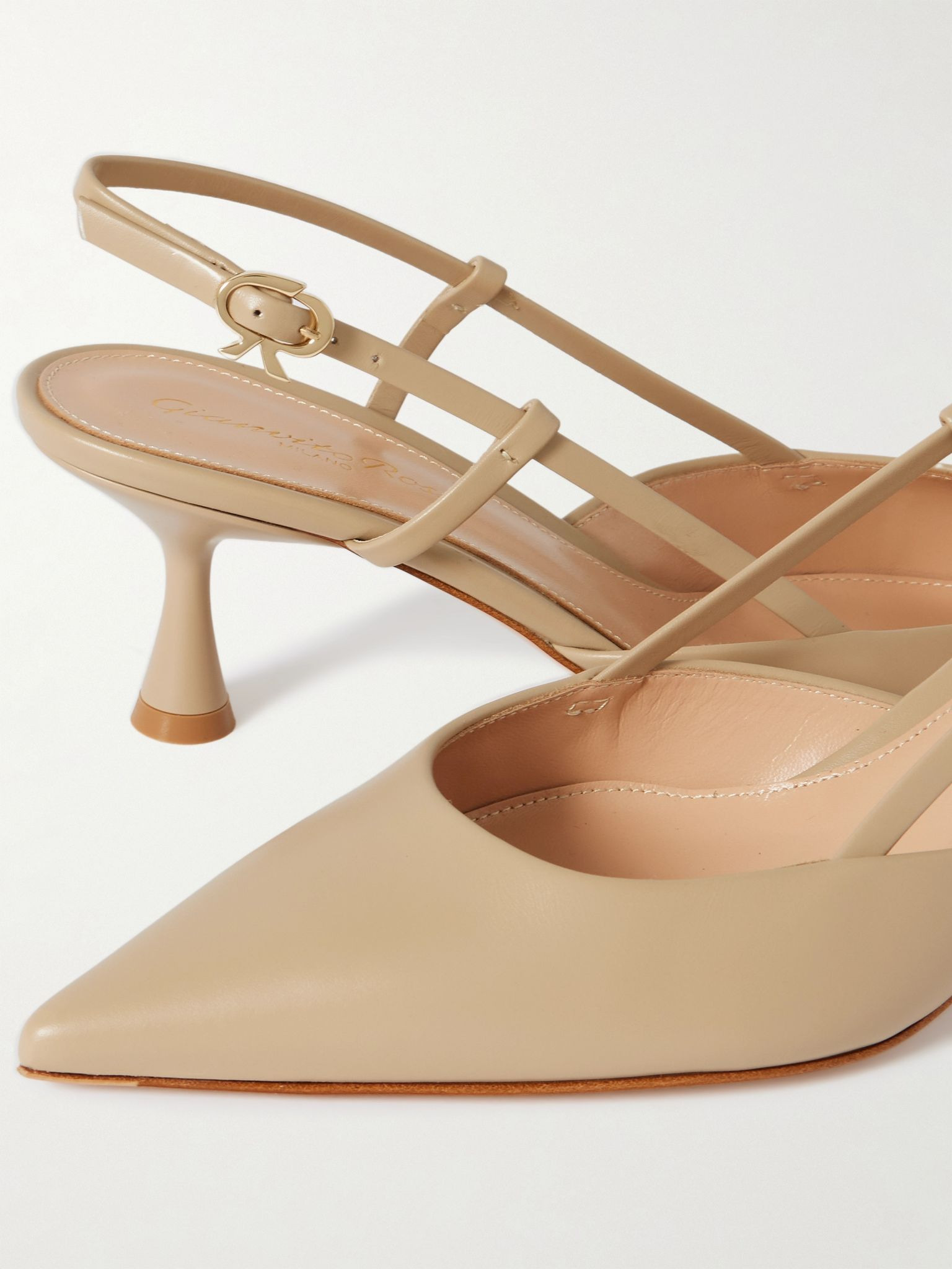 Ascent 55 leather slingback pumps Beige - 4