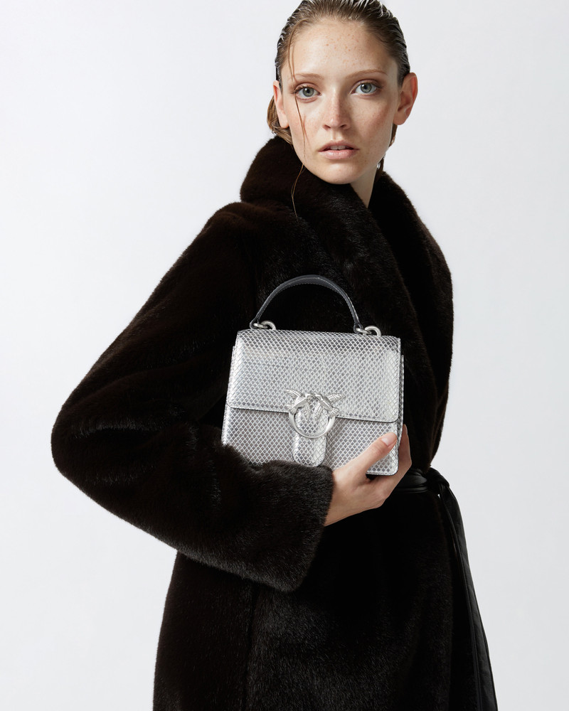 MINI LOVE BAG LAMINATED HANDBAG WITH SHOULDER STRAP 5