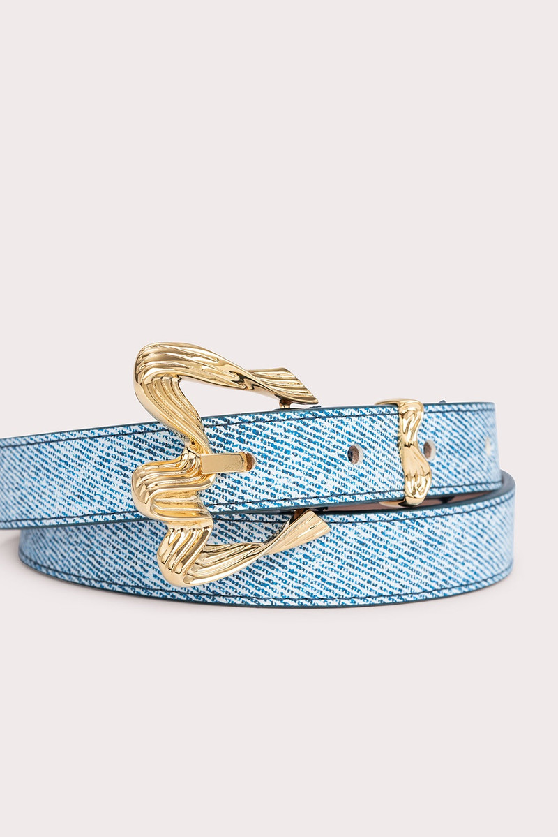 Ribbon Denim Leather 3