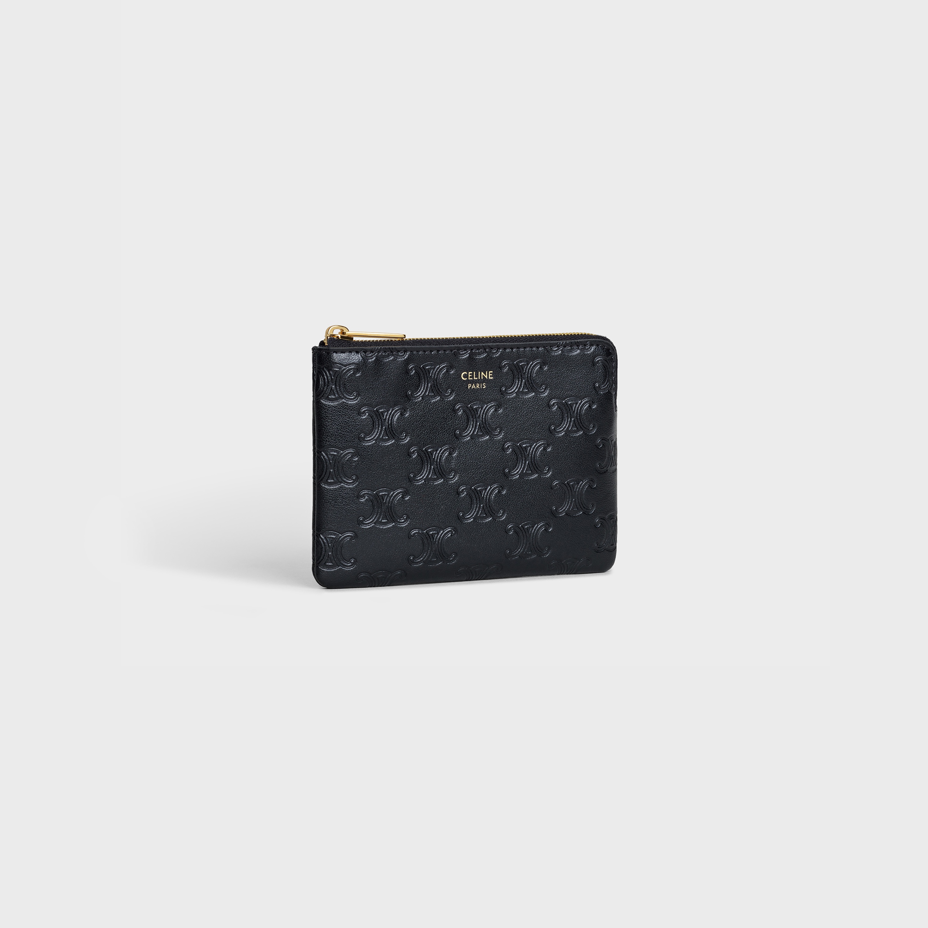 Coin & Card Pouch with Hook in Embossed smooth calfskin - 2