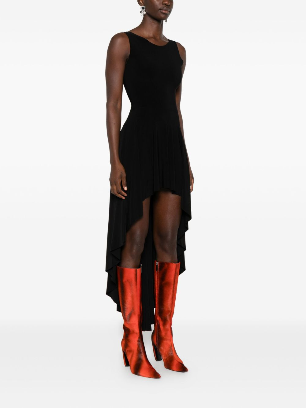 asymmetric pleated mini dress - 3