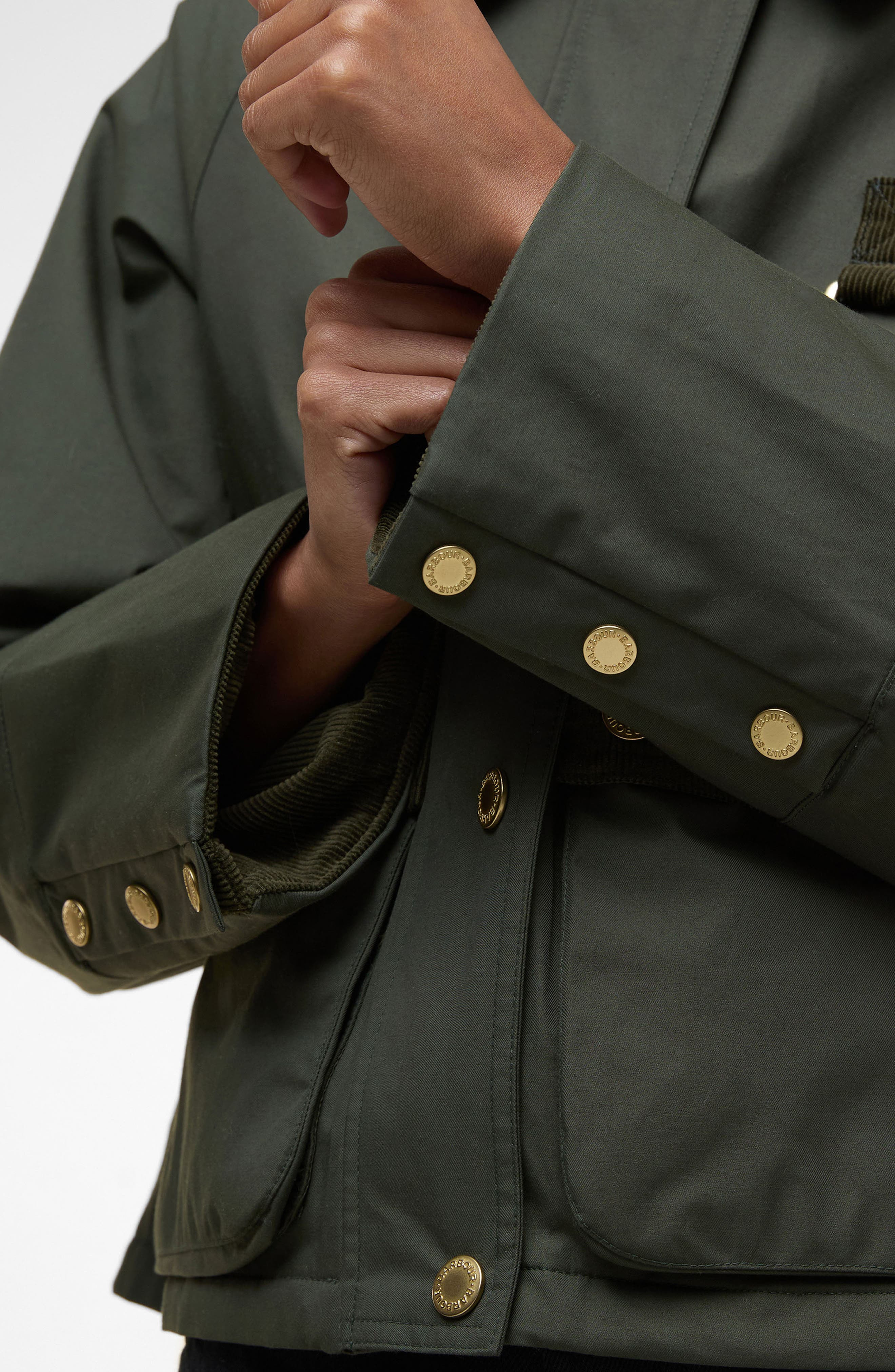 Barbour Phoebe Crop Jacket in Olive Brown at Nordstrom - 4