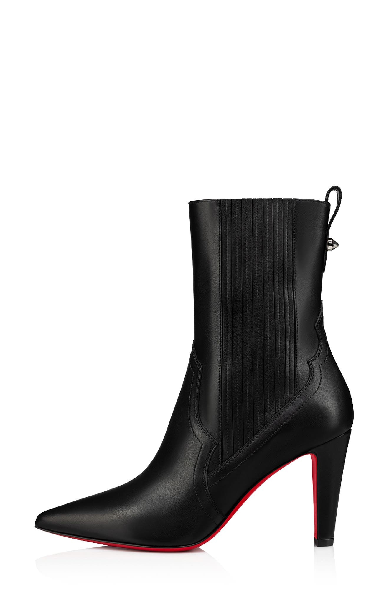 Christian Louboutin Santiag Pointed Toe Bootie in Black at Nordstrom - 8