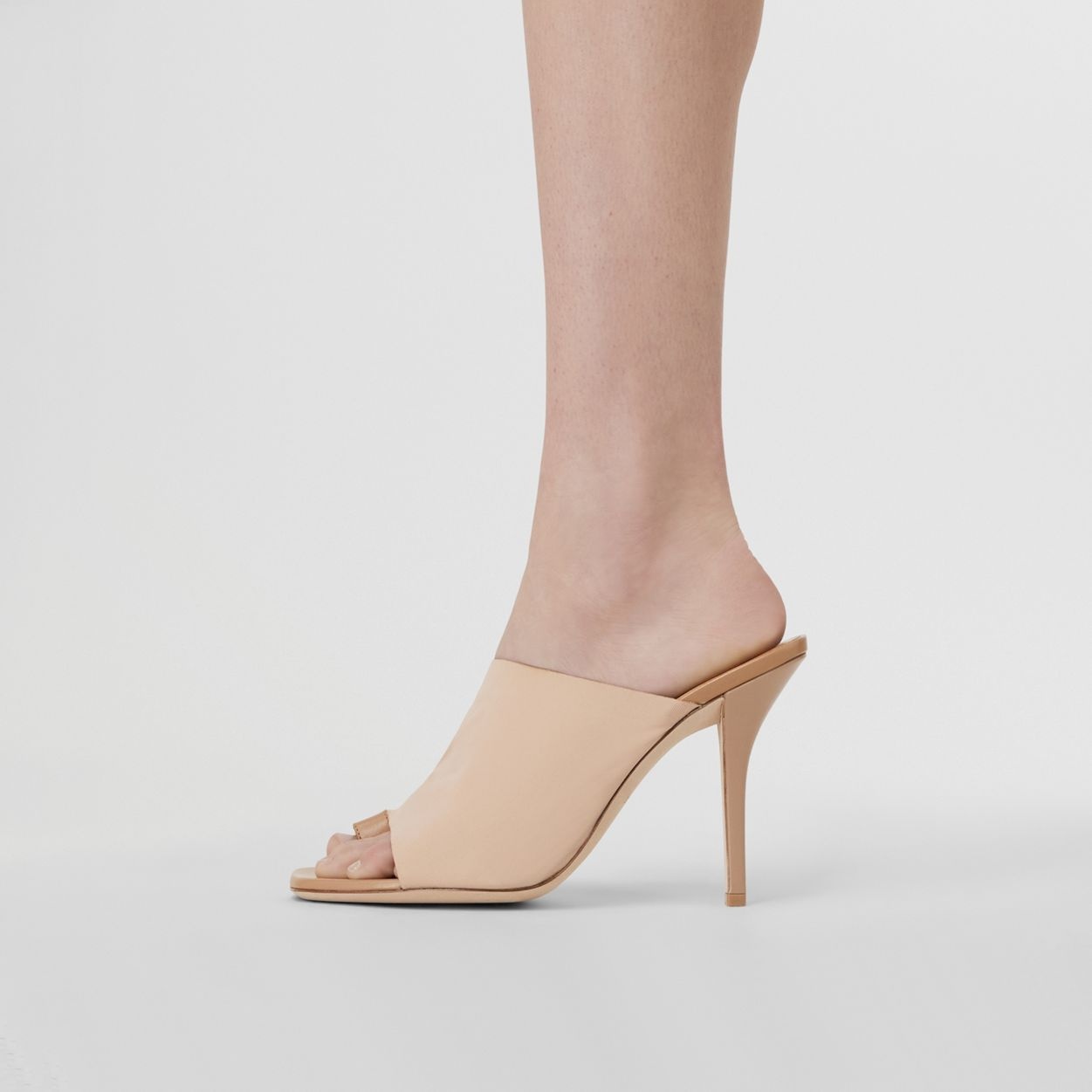 Stretch Jersey and Leather Mules - 3