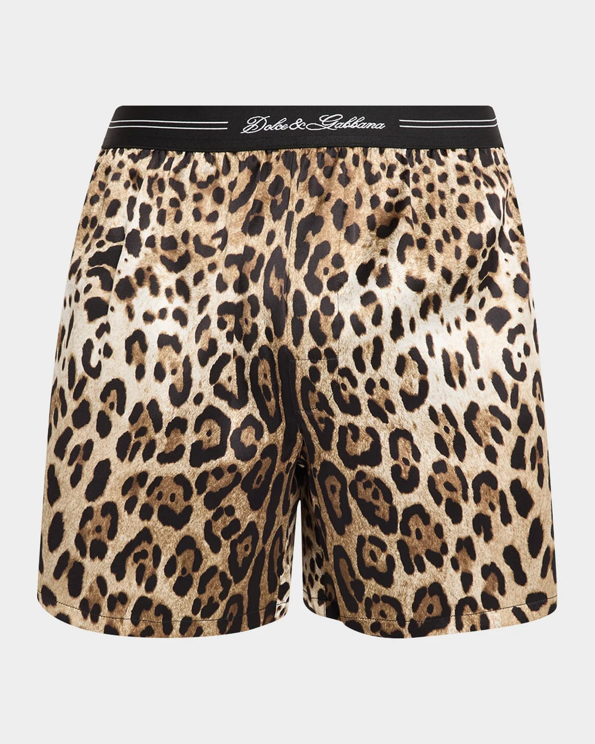 Men's Leopard-Print Silk Boxer Trunks - 1