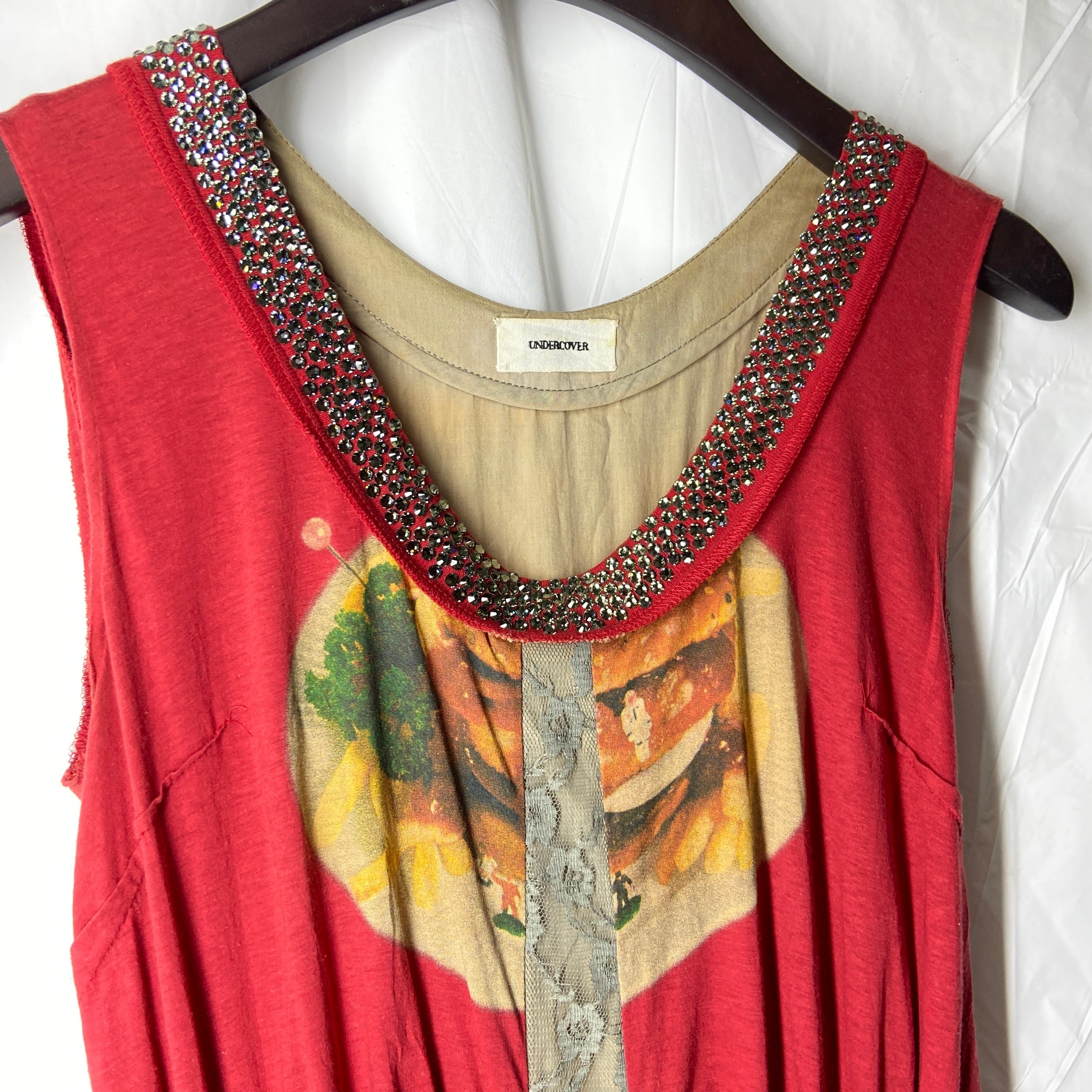 Undercover ss13 hamburger embossed silk mesh leather dress 1 - 5