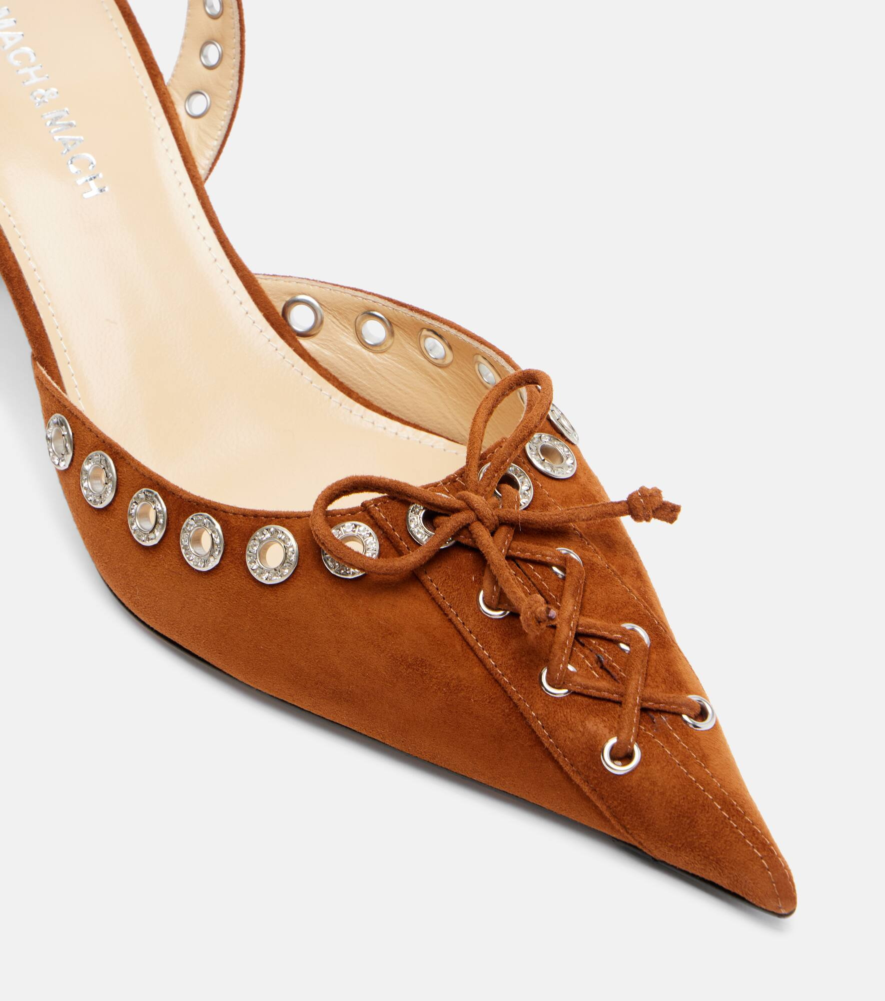 Crystalized Corset 65 suede slingback pumps - 5