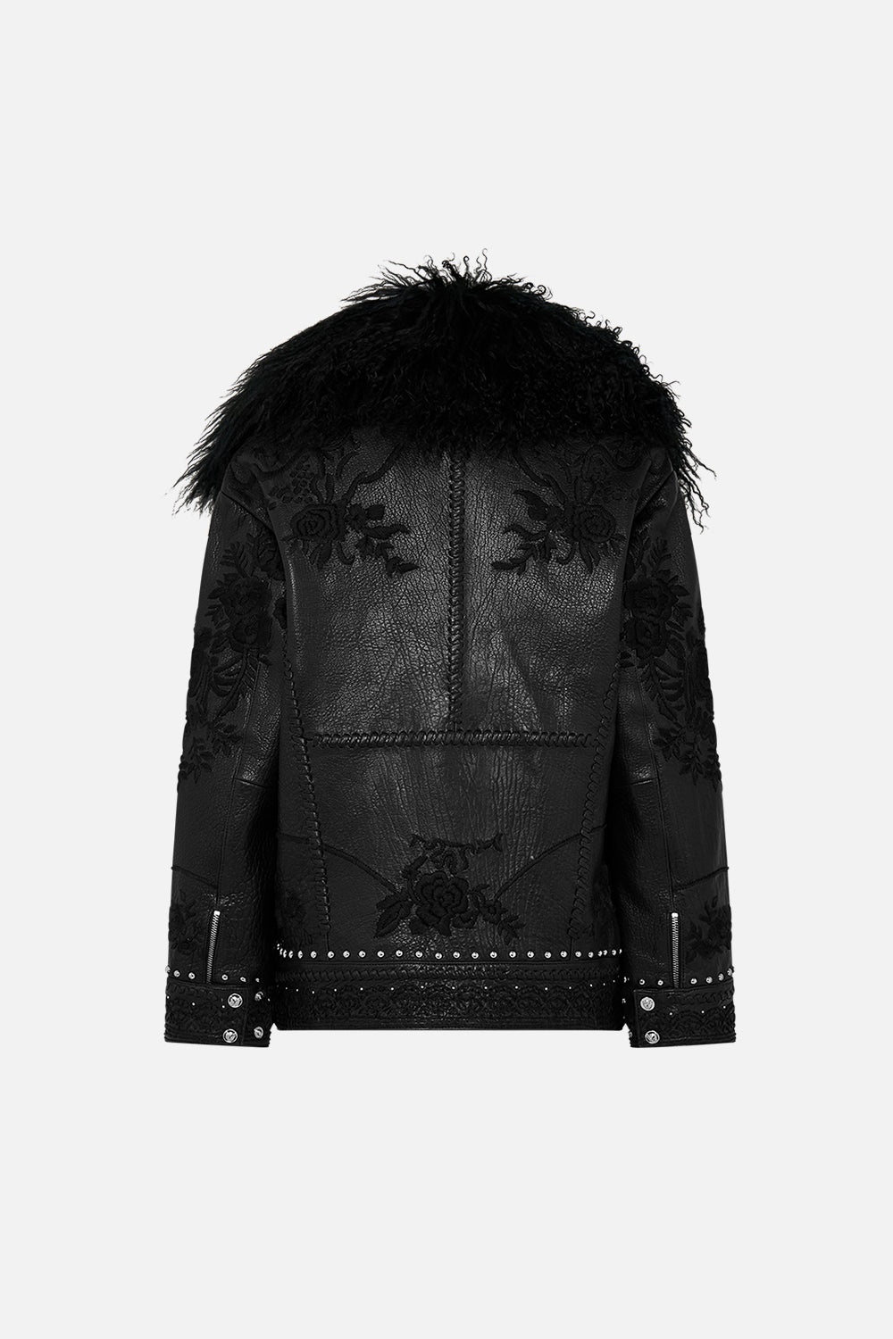 OVERSIZED LEATHER BIKER JACKET - 9