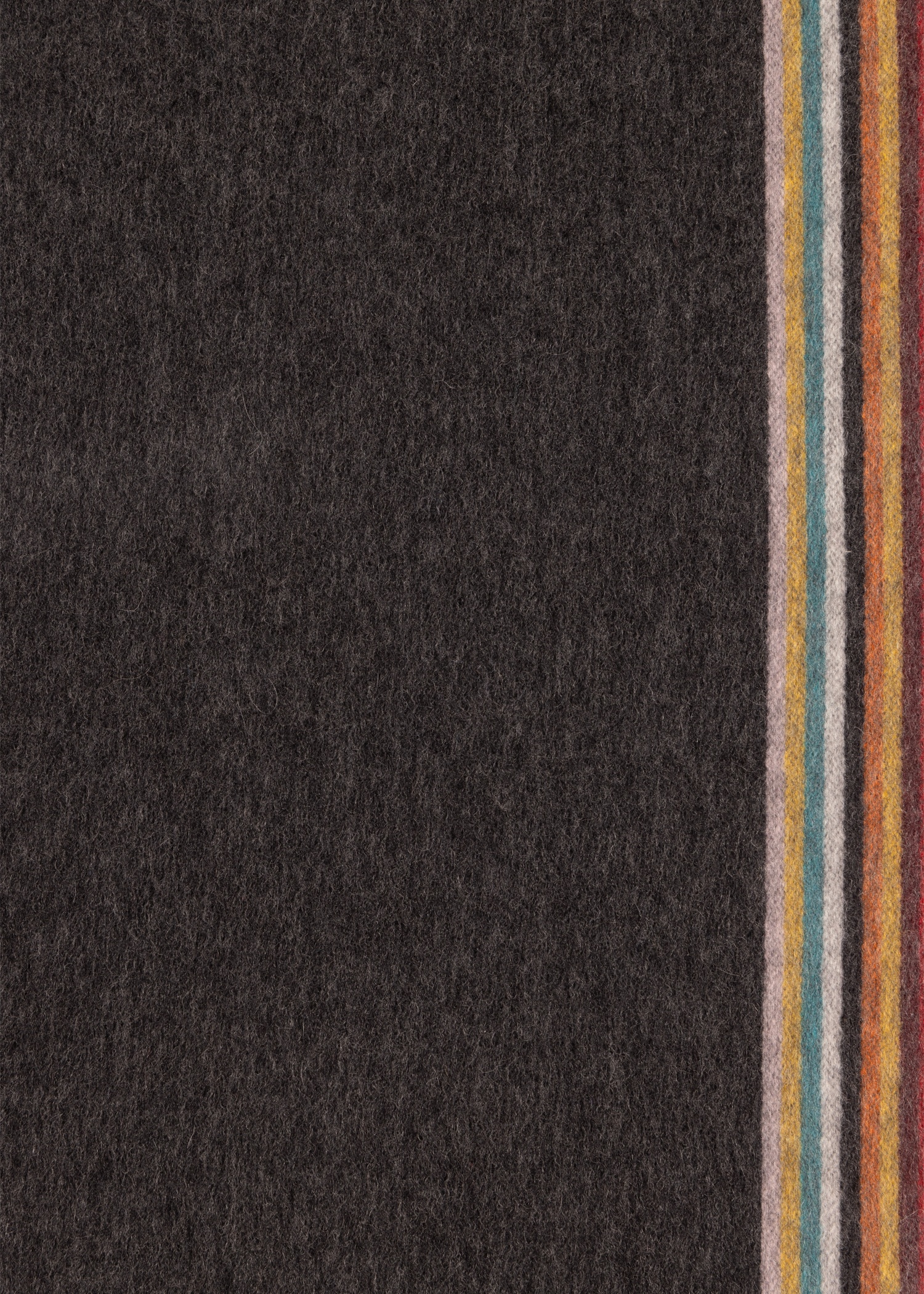 Black Cashmere 'Signature Stripe' Edge Scarf - 4