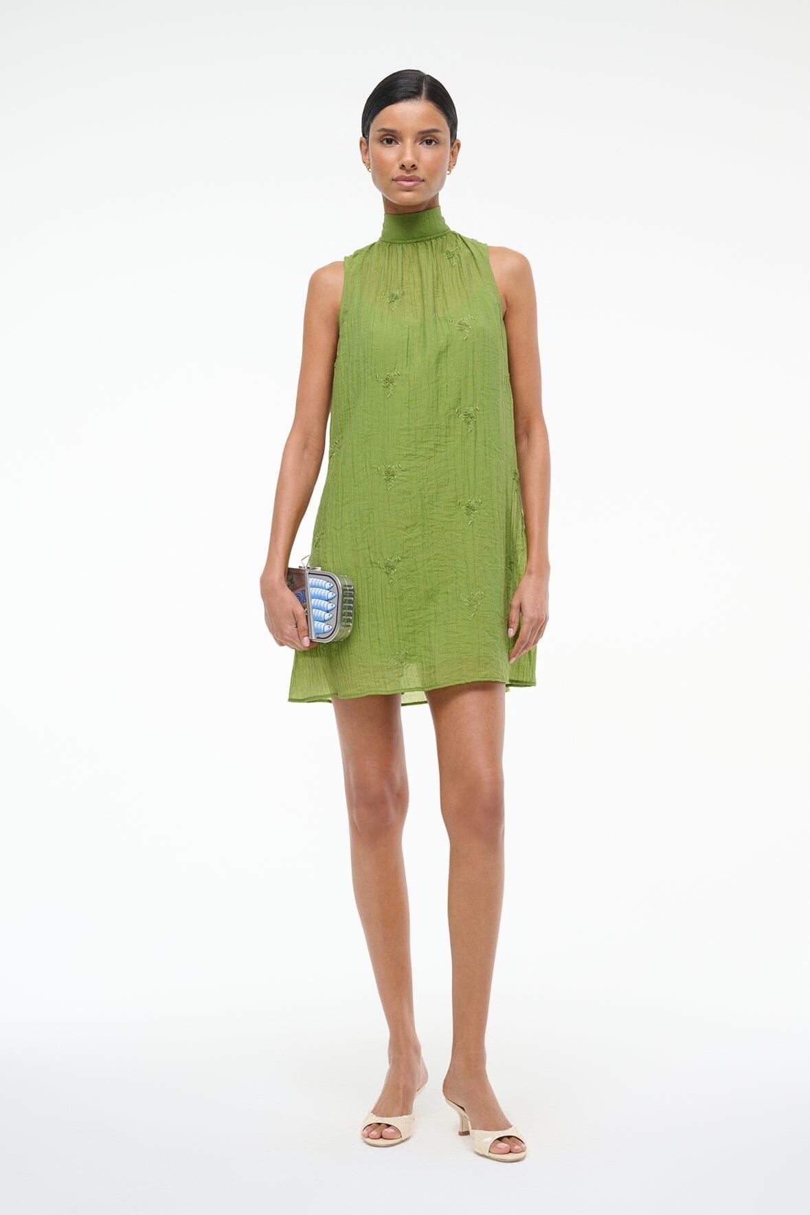 STAUD ADDY MINI DRESS GARDEN GREEN - 2