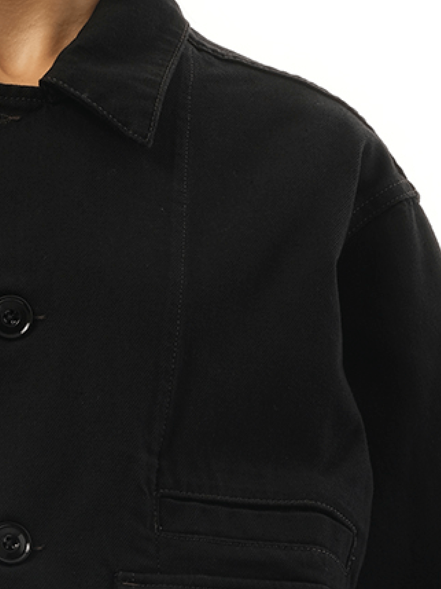 Boxy Denim Jacket in Black - 3