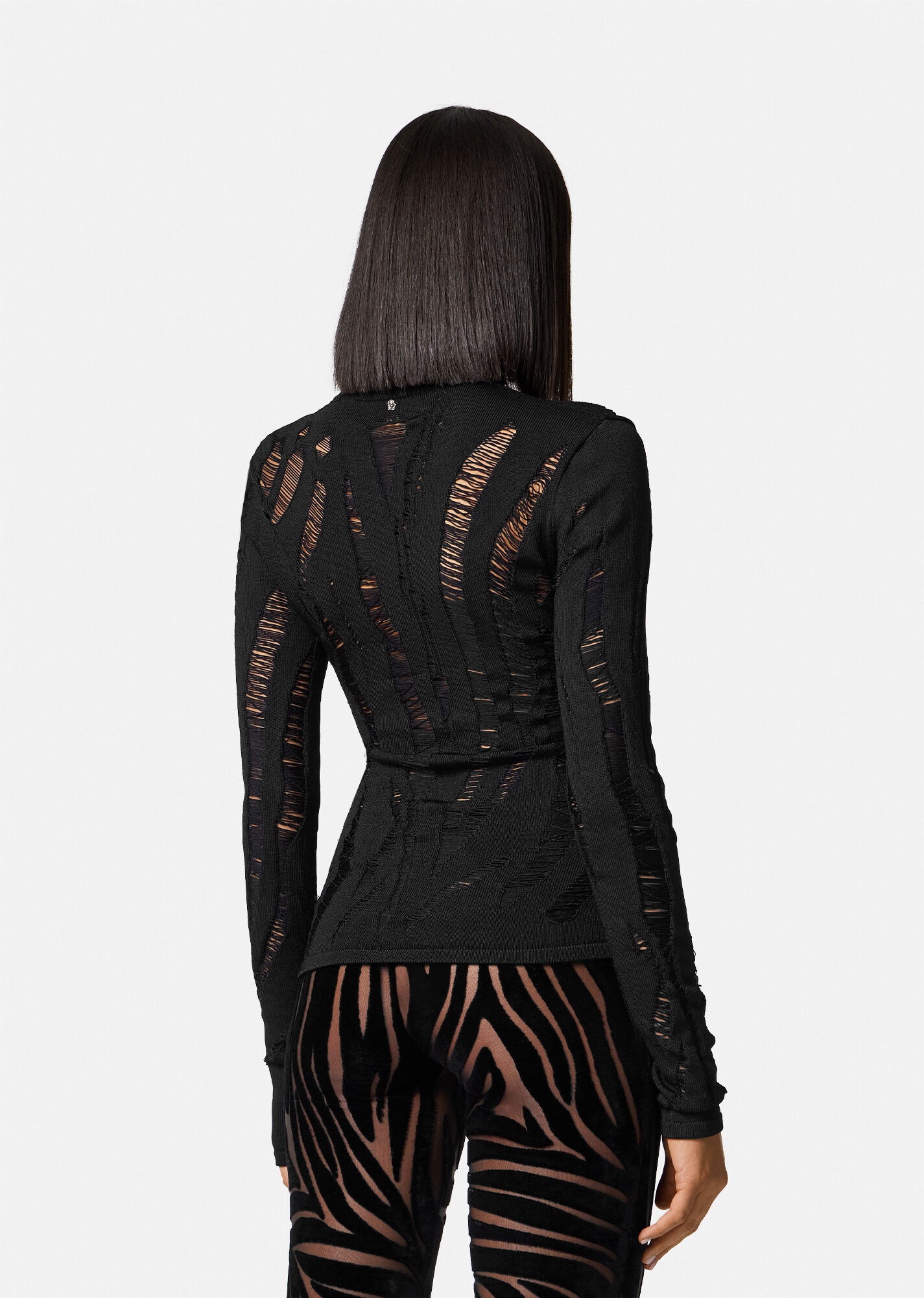 Slashed Knit Sweater - 4