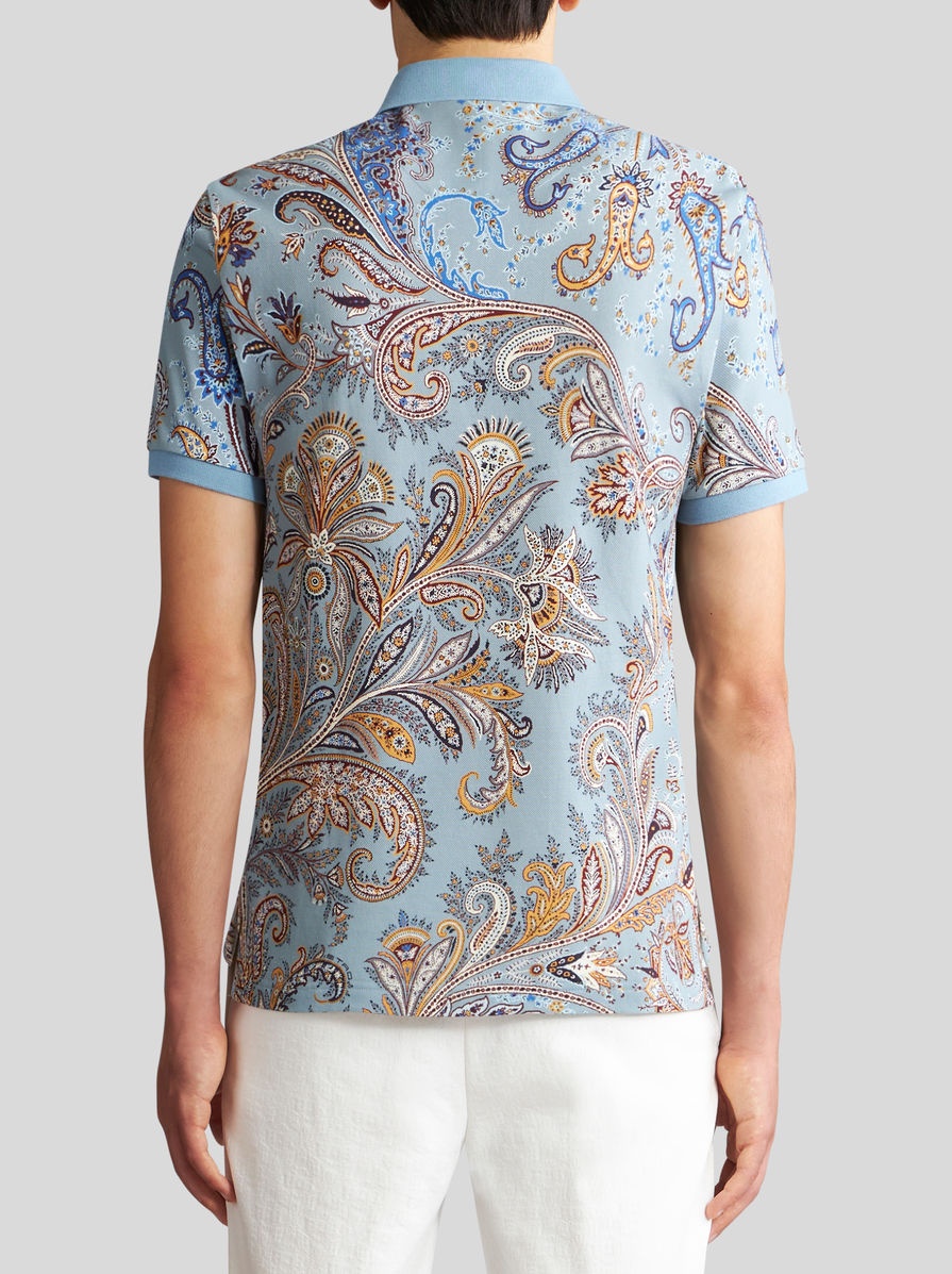 MULTICOLOURED PAISLEY POLO SHIRT WITH LOGO - 4