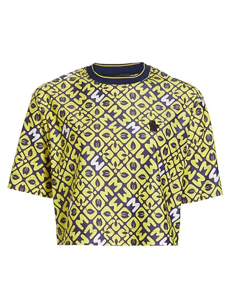 logo-print cropped T-shirt - 1