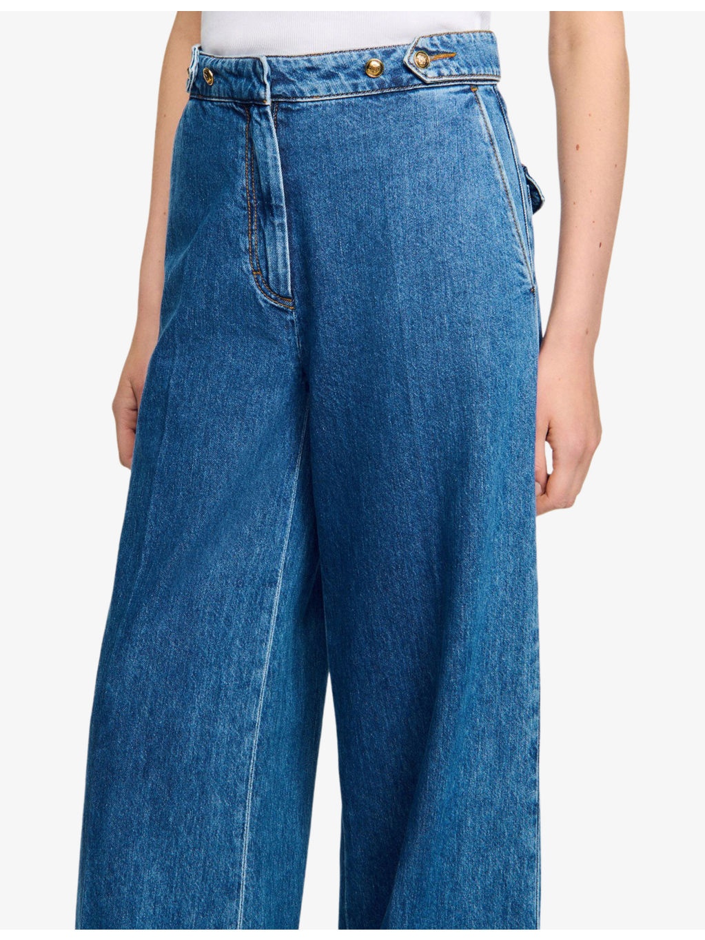 Wide-Leg High-Rise Denim Jeans - 5