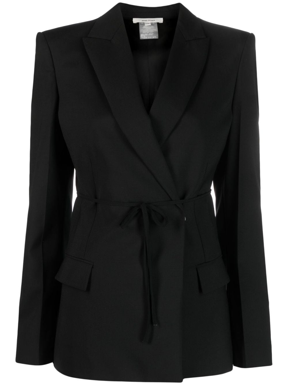 belted wool-blend blazer - 1