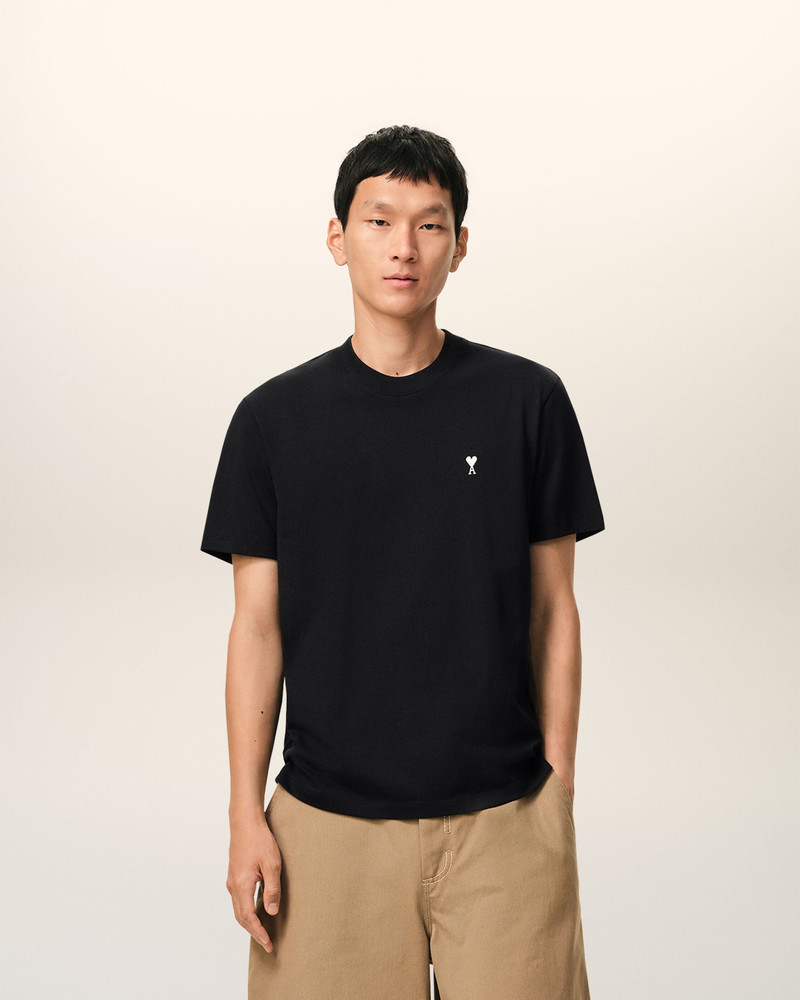 AMI Paris BLACK COTTON AMI DE COEUR T-SHIRT outlook
